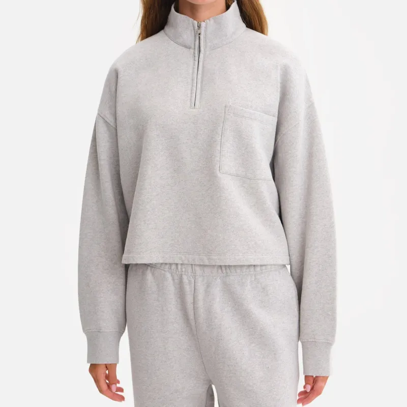 Organic Fleece Cropped Half-Zip Sweatshirt sold by MATE the Label
