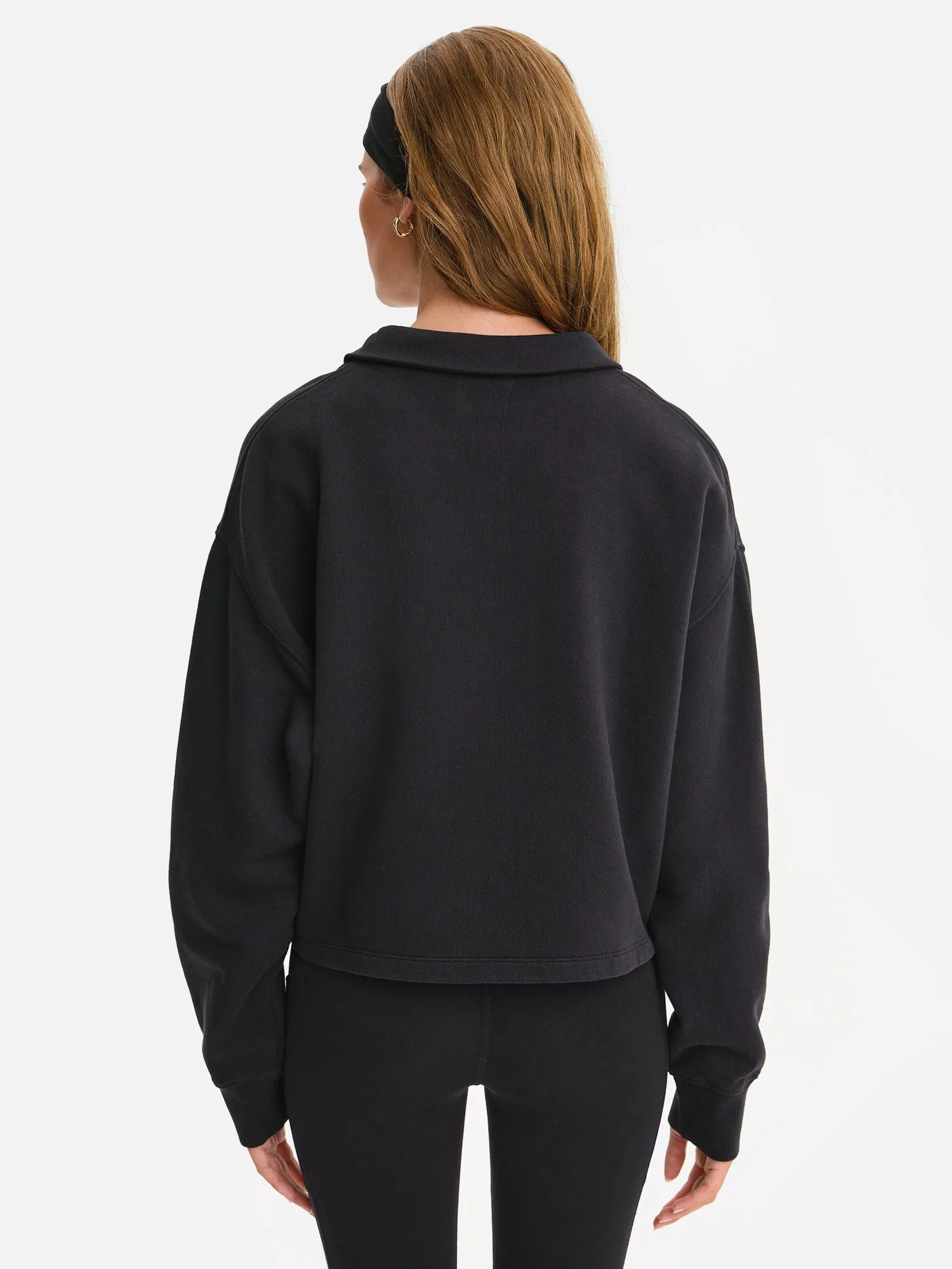 Organic Fleece Cropped Half-Zip Sweatshirt sold by MATE the Label product image thumbnail 5