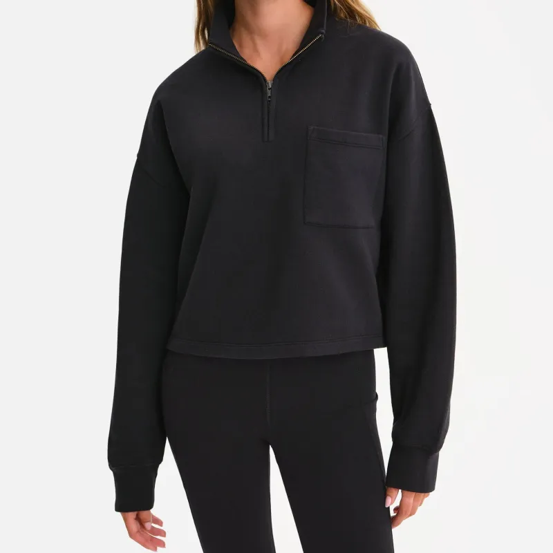 Organic Fleece Cropped Half-Zip Sweatshirt sold by MATE the Label