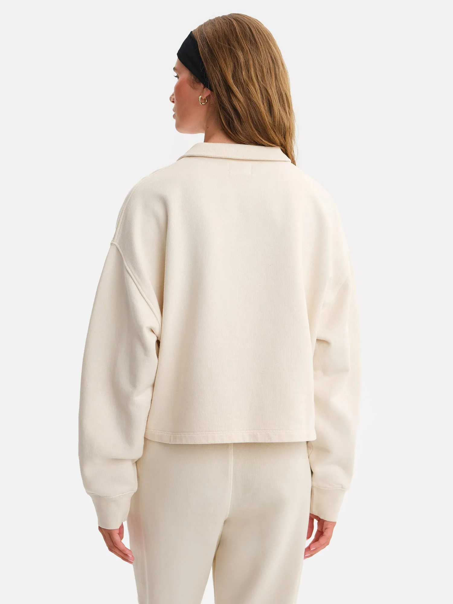 Organic Fleece Cropped Half-Zip Sweatshirt sold by MATE the Label product image thumbnail 5