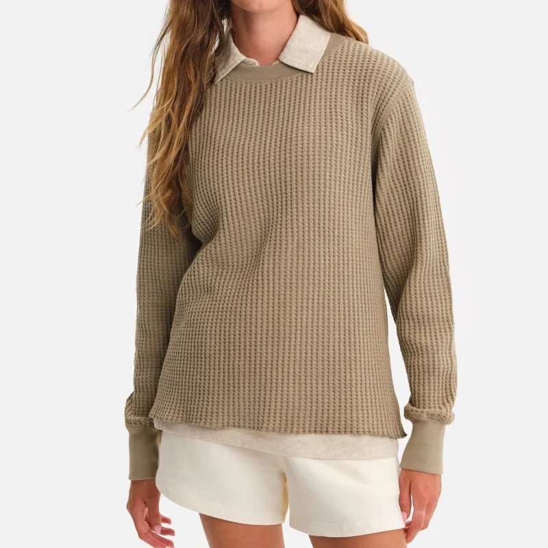 Organic Waffle Crew Top sold by MATE the Label