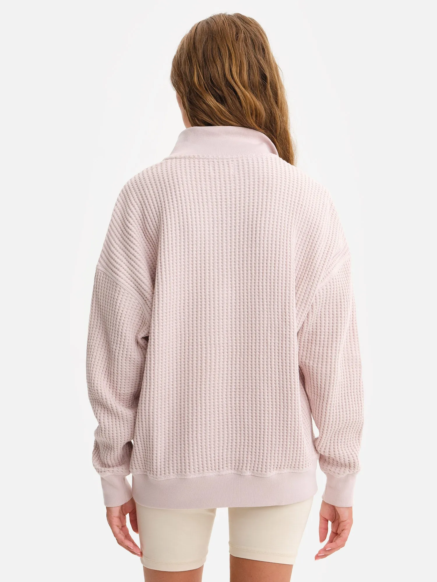 Organic Waffle Collared Half-Zip Sweatshirt sold by MATE the Label product image thumbnail 5