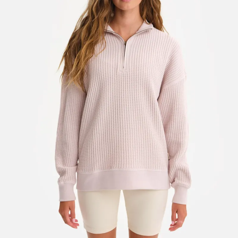 Organic Waffle Collared Half-Zip Sweatshirt sold by MATE the Label