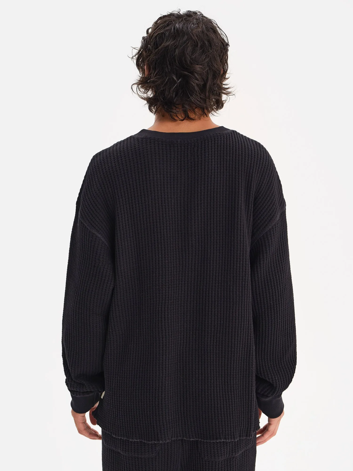 Men's Organic Waffle Henley sold by MATE the Label product image thumbnail 5