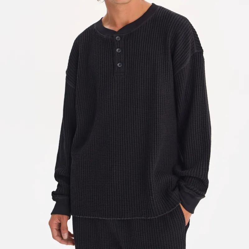 Men's Organic Waffle Henley sold by MATE the Label