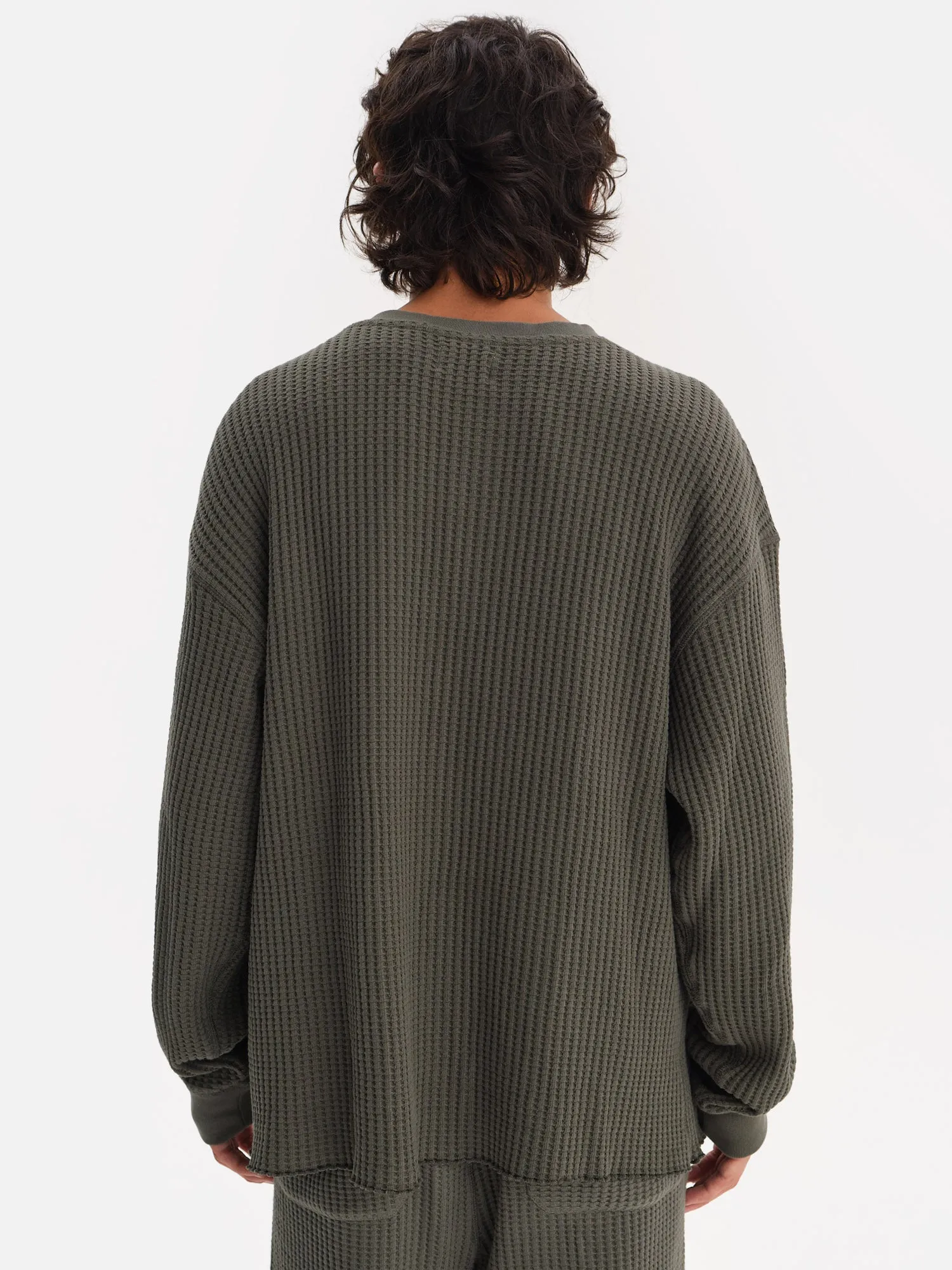 Men's Organic Waffle Henley sold by MATE the Label product image thumbnail 5