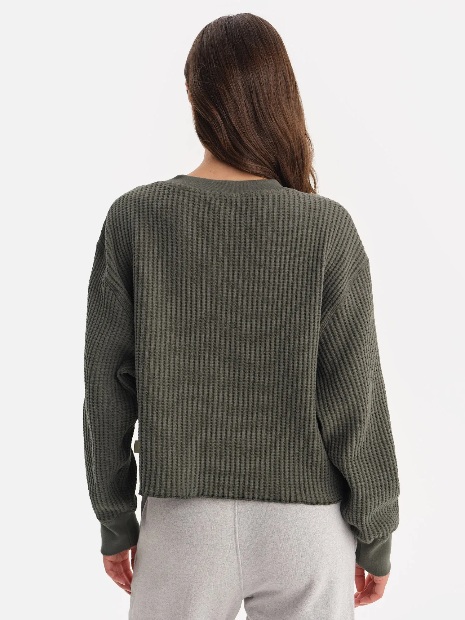 Organic Waffle Cropped Henley sold by MATE the Label product image thumbnail 5