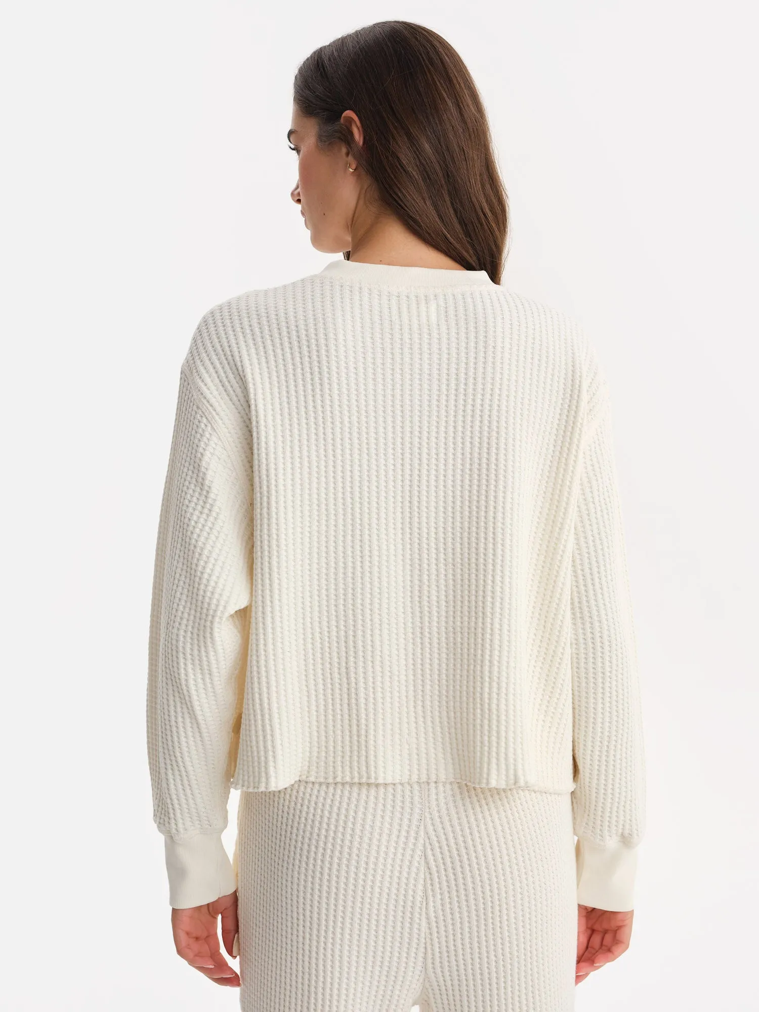 Organic Waffle Cropped Henley sold by MATE the Label product image thumbnail 5