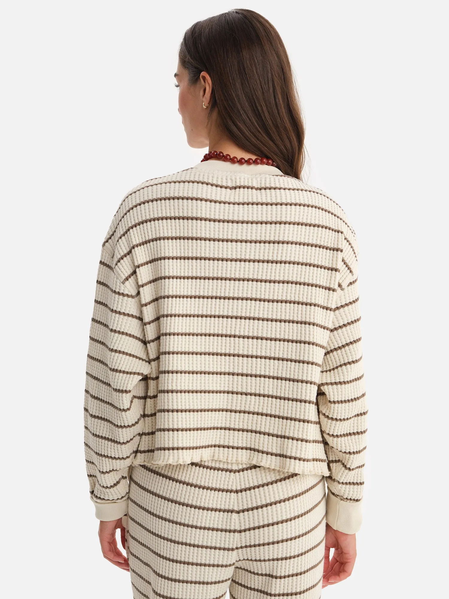 Organic Waffle Cropped Henley sold by MATE the Label product image thumbnail 5