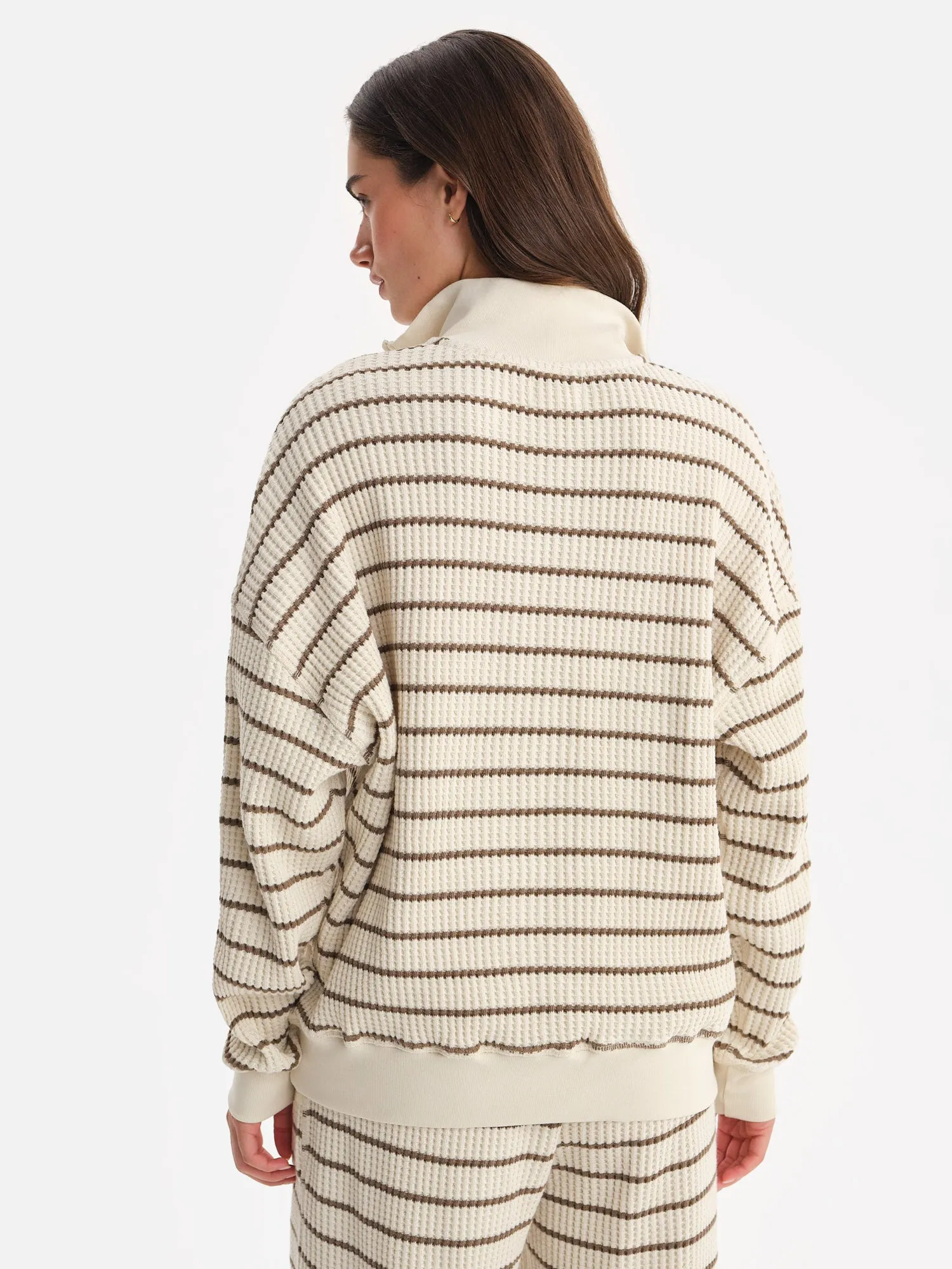 Organic Waffle Collared Half-Zip Sweatshirt sold by MATE the Label product image thumbnail 5