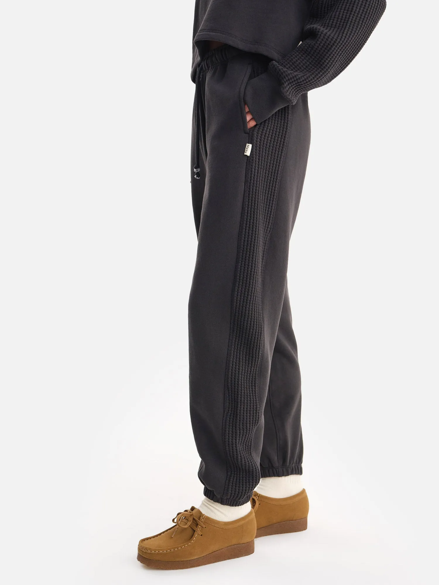 Organic Fleece and Waffle Relaxed Pocket Sweatpant sold by MATE the Label product image thumbnail 4