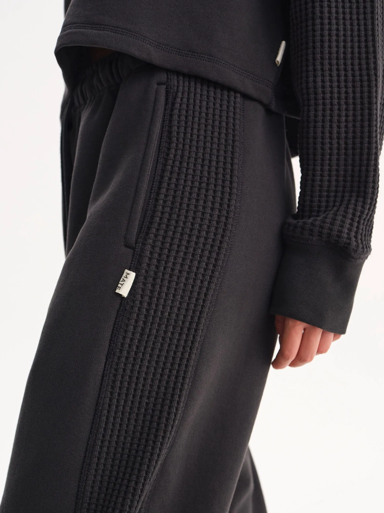 Organic Fleece and Waffle Relaxed Pocket Sweatpant sold by MATE the Label product image thumbnail 3