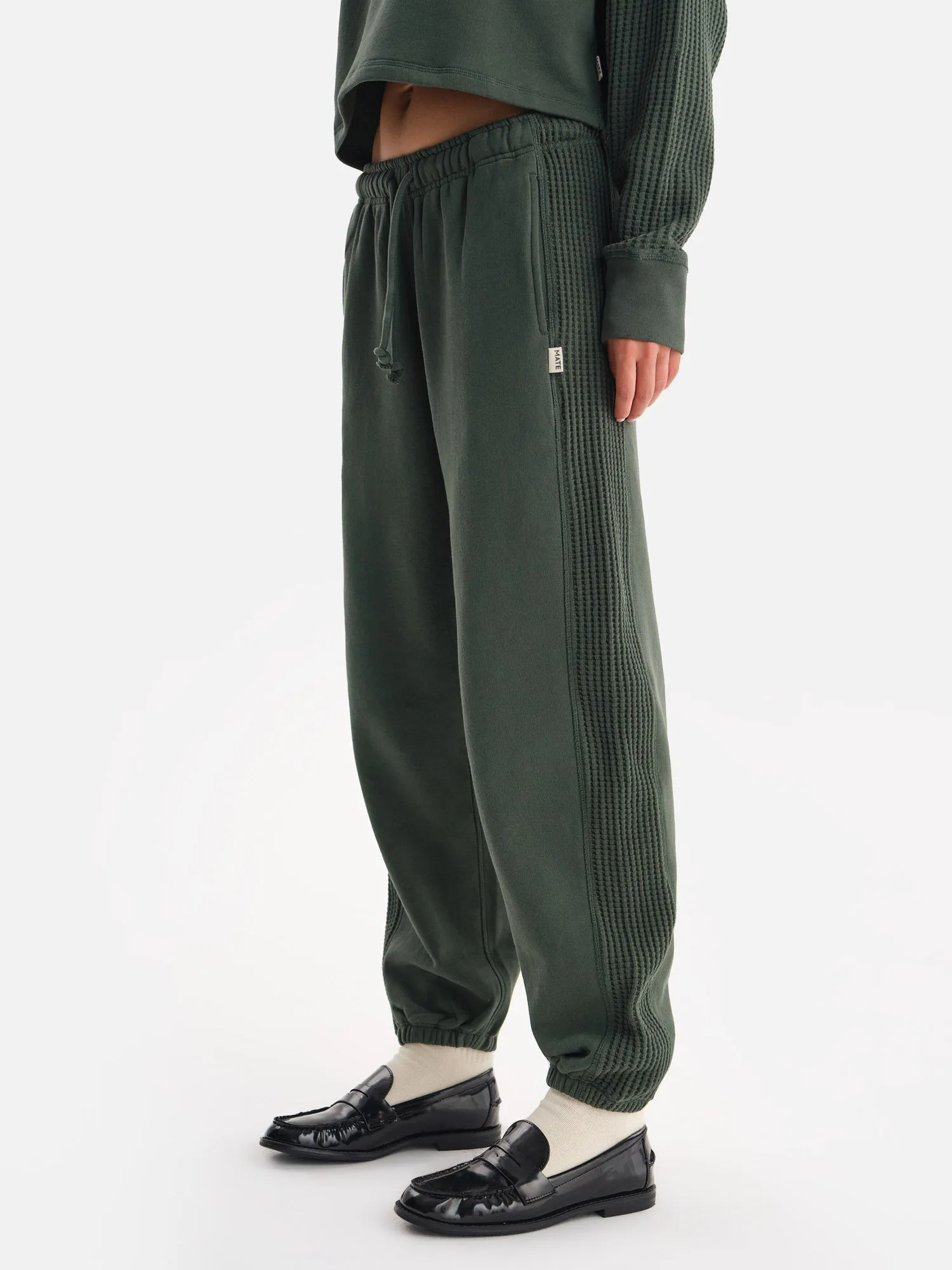 Organic Fleece and Waffle Relaxed Pocket Sweatpant sold by MATE the Label product image thumbnail 4
