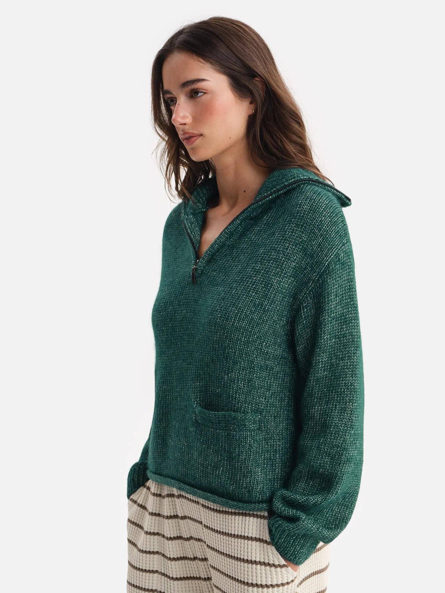 Luxe Alpaca Half-Zip Sweater sold by MATE the Label product image thumbnail 4