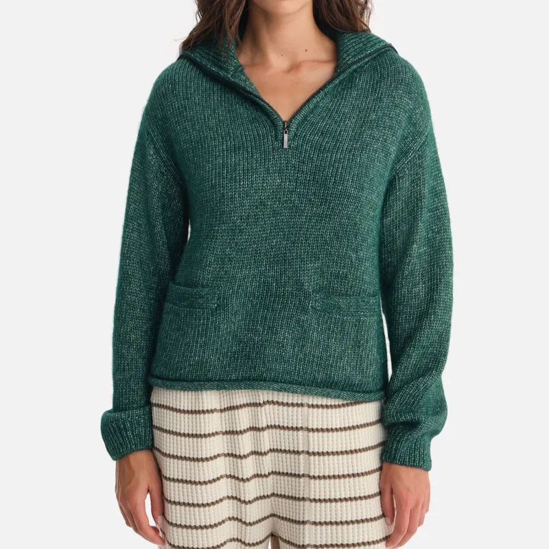 Luxe Alpaca Half-Zip Sweater sold by MATE the Label