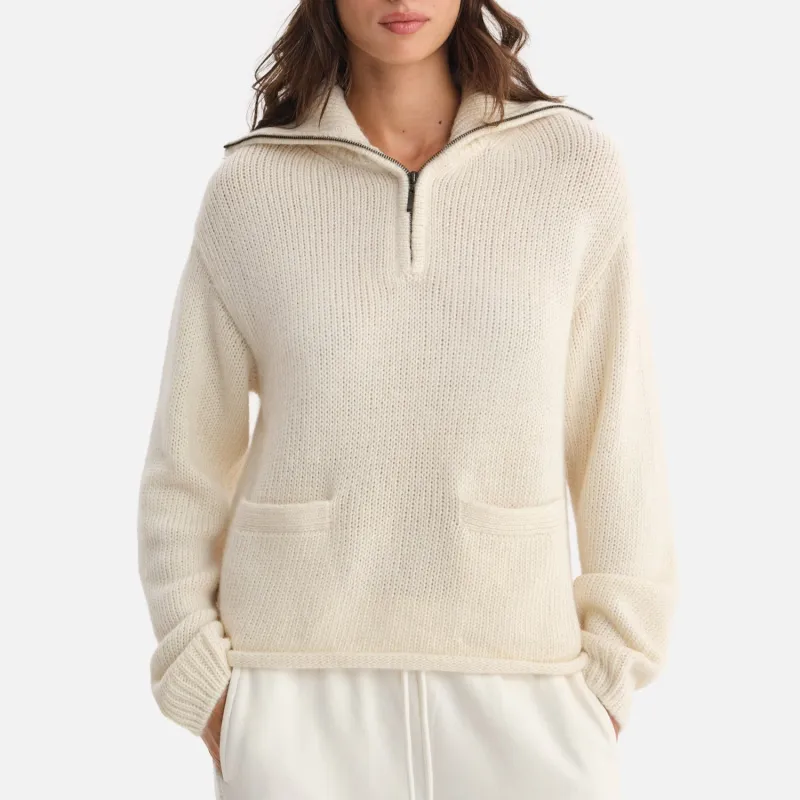 Luxe Alpaca Half-Zip Sweater sold by MATE the Label