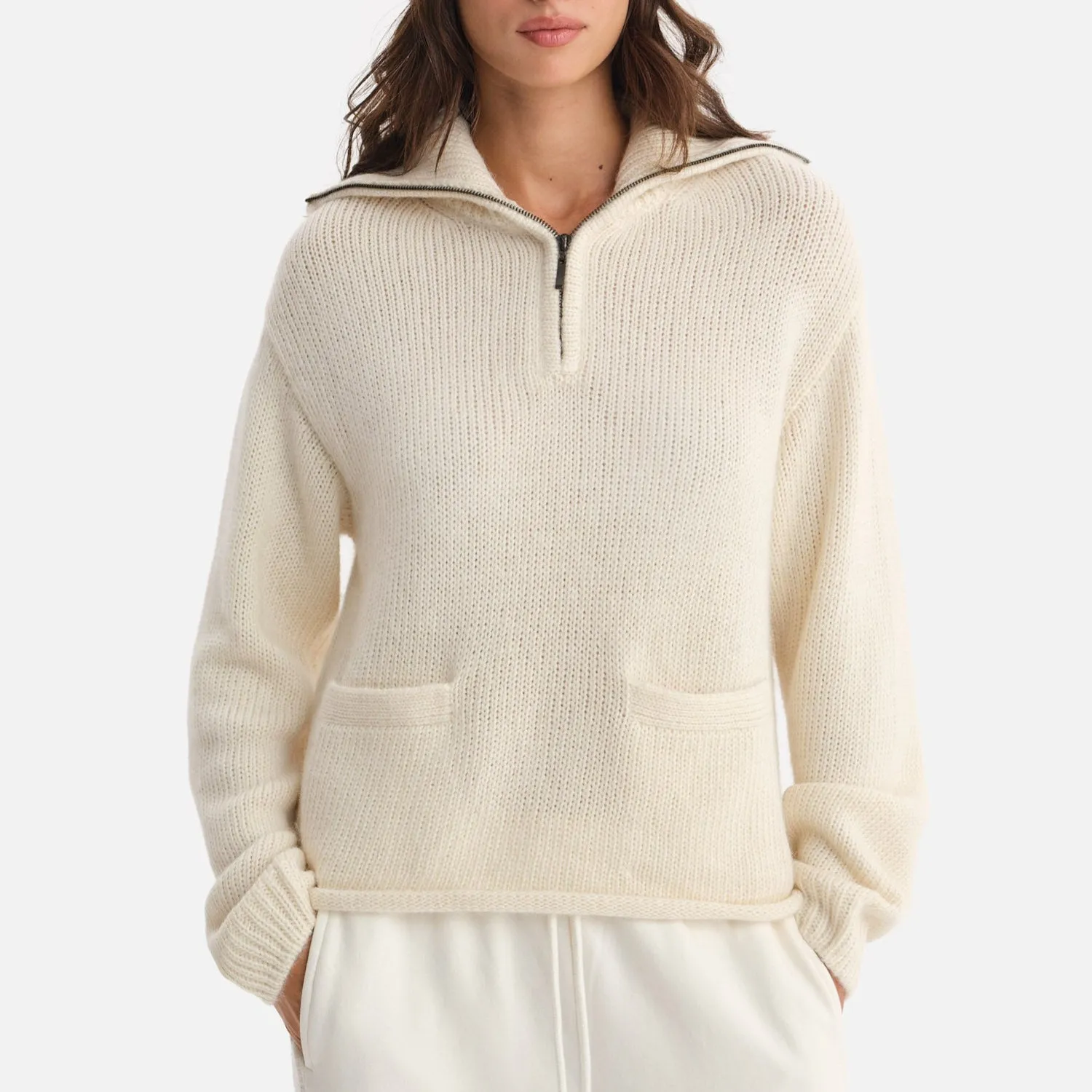 Luxe Alpaca Half-Zip Sweater sold by MATE the Label