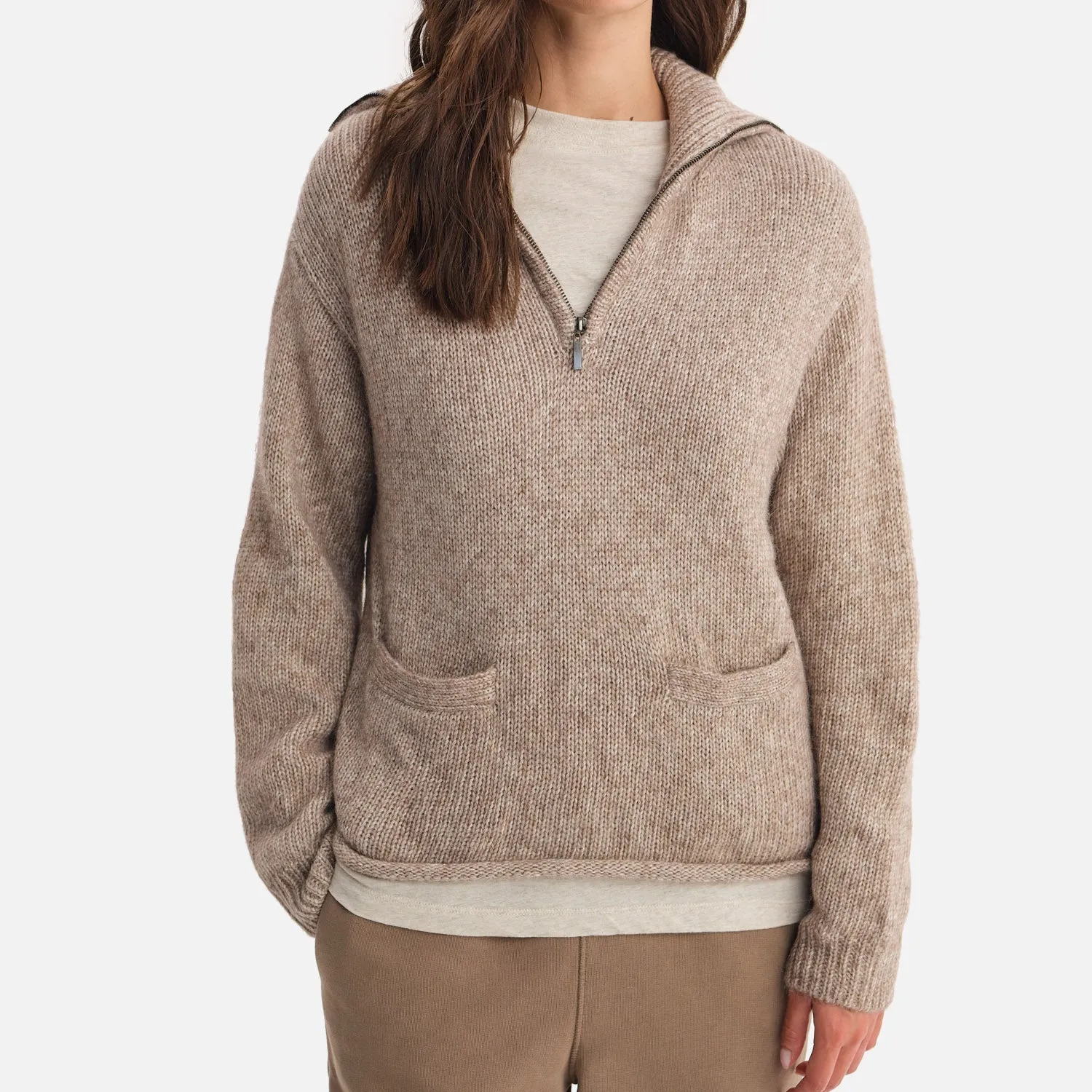 Luxe Alpaca Half-Zip Sweater sold by MATE the Label