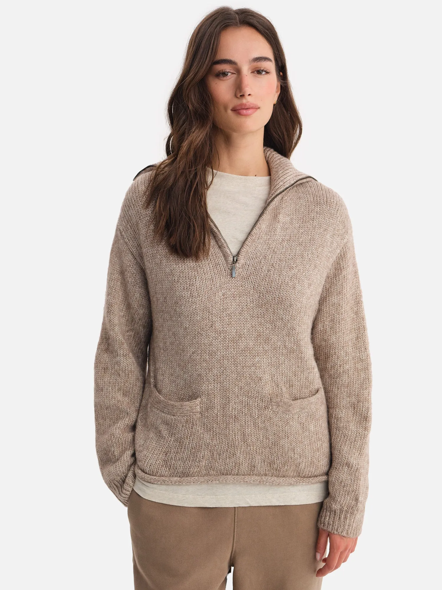 Luxe Alpaca Half-Zip Sweater sold by MATE the Label product image thumbnail 2