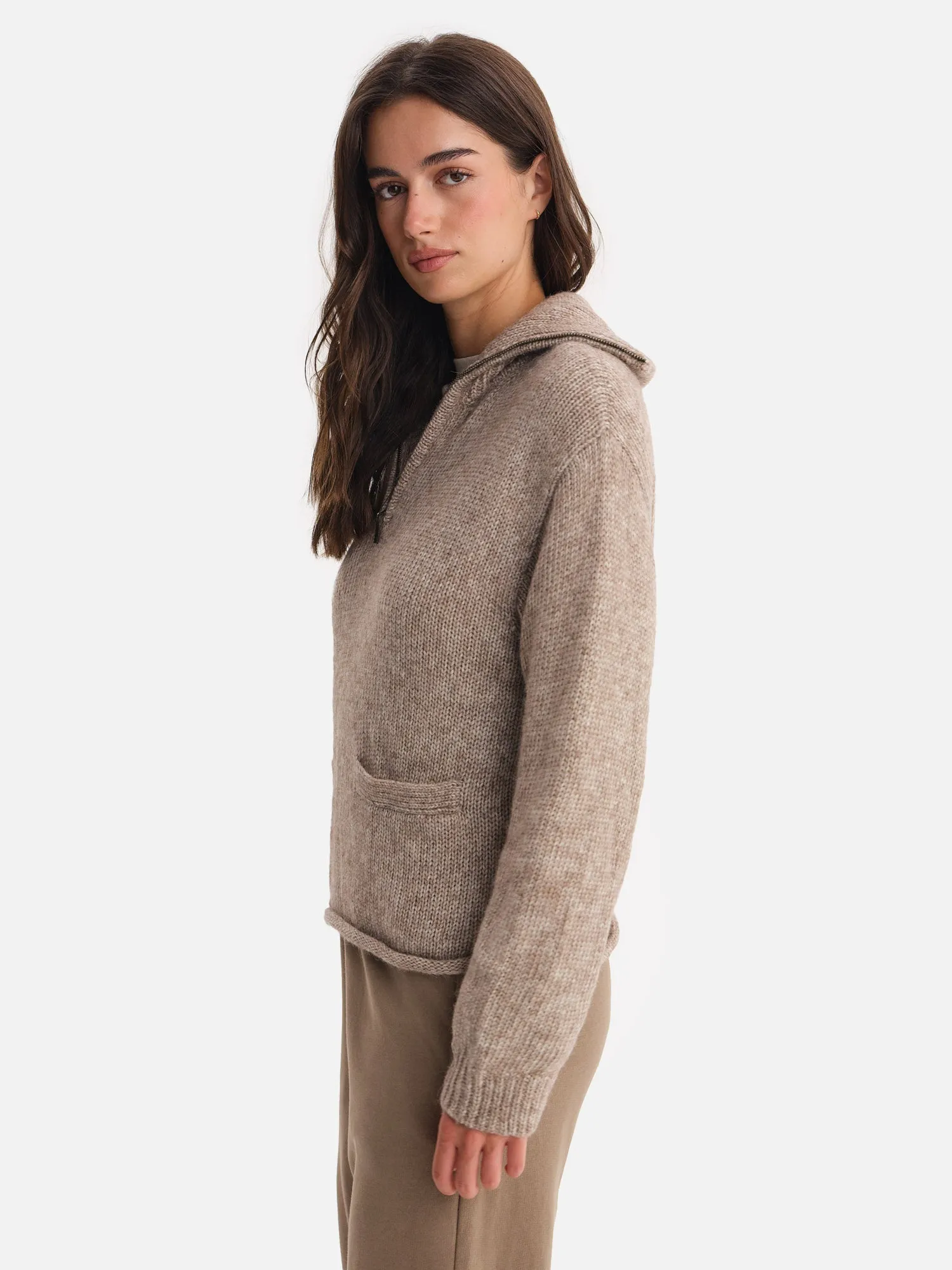 Luxe Alpaca Half-Zip Sweater sold by MATE the Label product image thumbnail 4