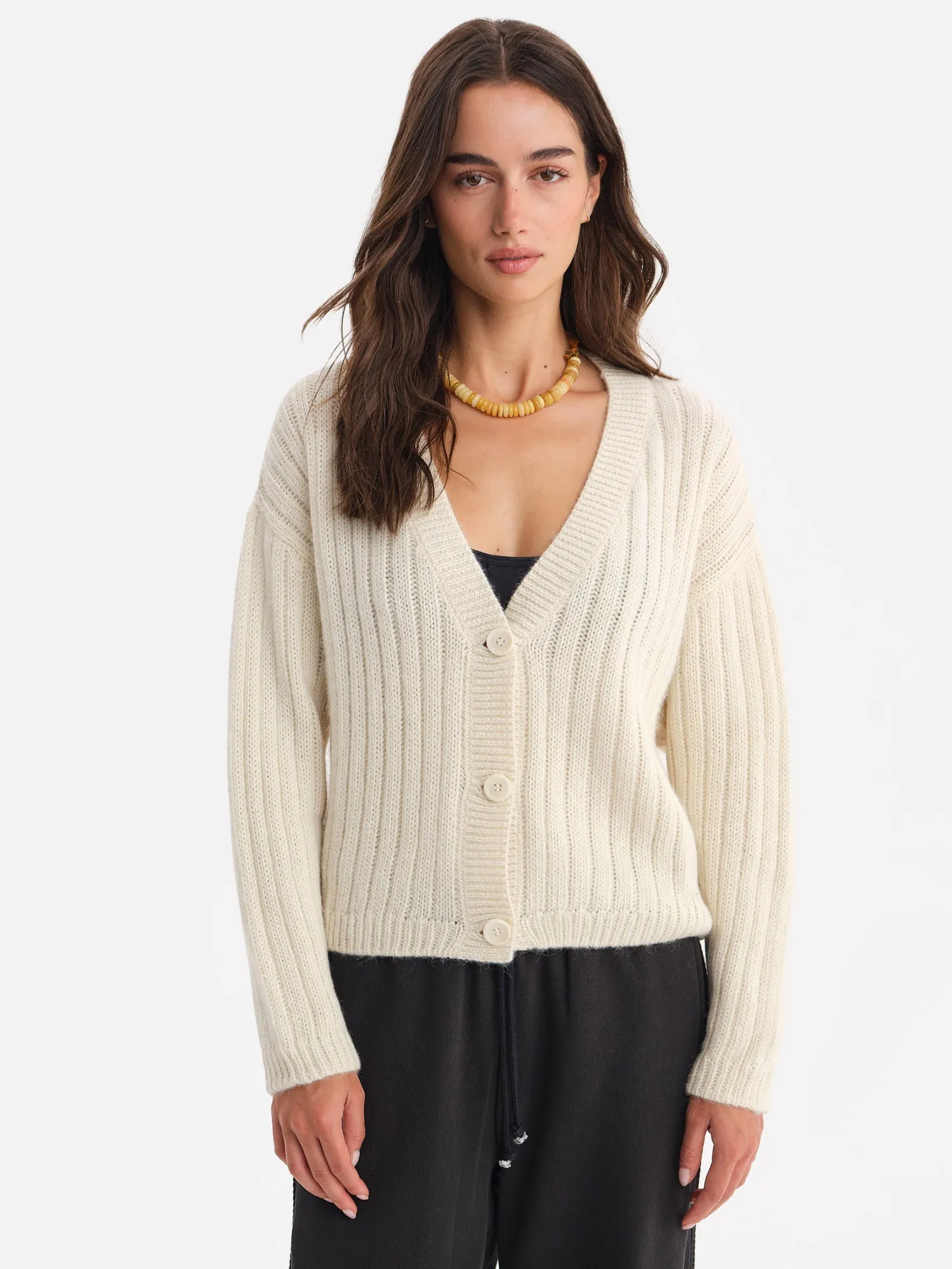 Luxe Alpaca Ribbed Cardigan sold by MATE the Label product image thumbnail 2