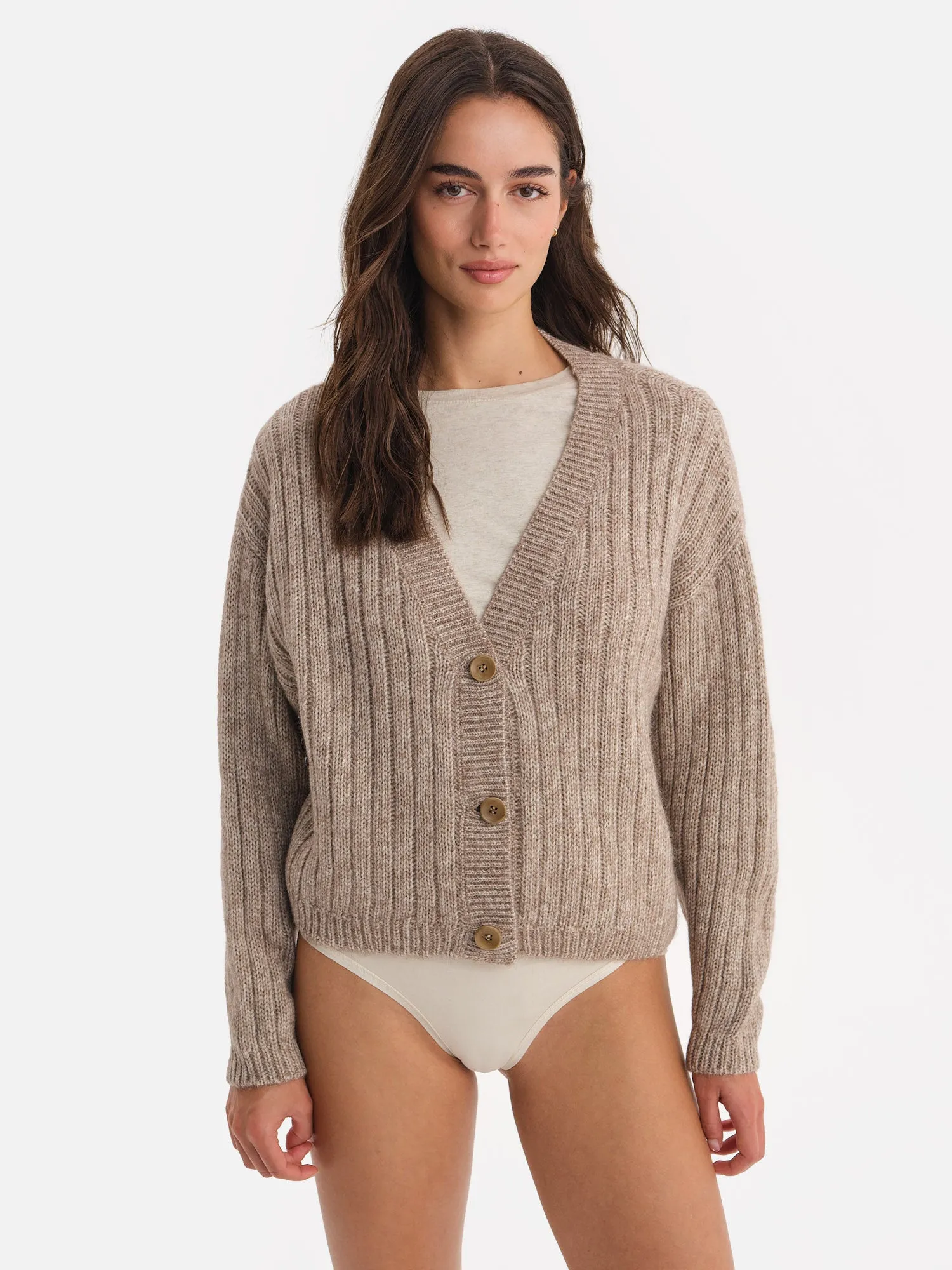 Luxe Alpaca Ribbed Cardigan sold by MATE the Label product image thumbnail 2