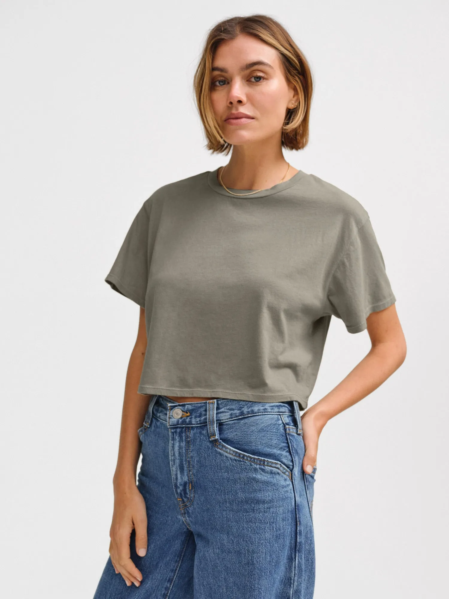 Organic Cotton Relaxed Crop Tee sold by MATE the Label product image thumbnail 2