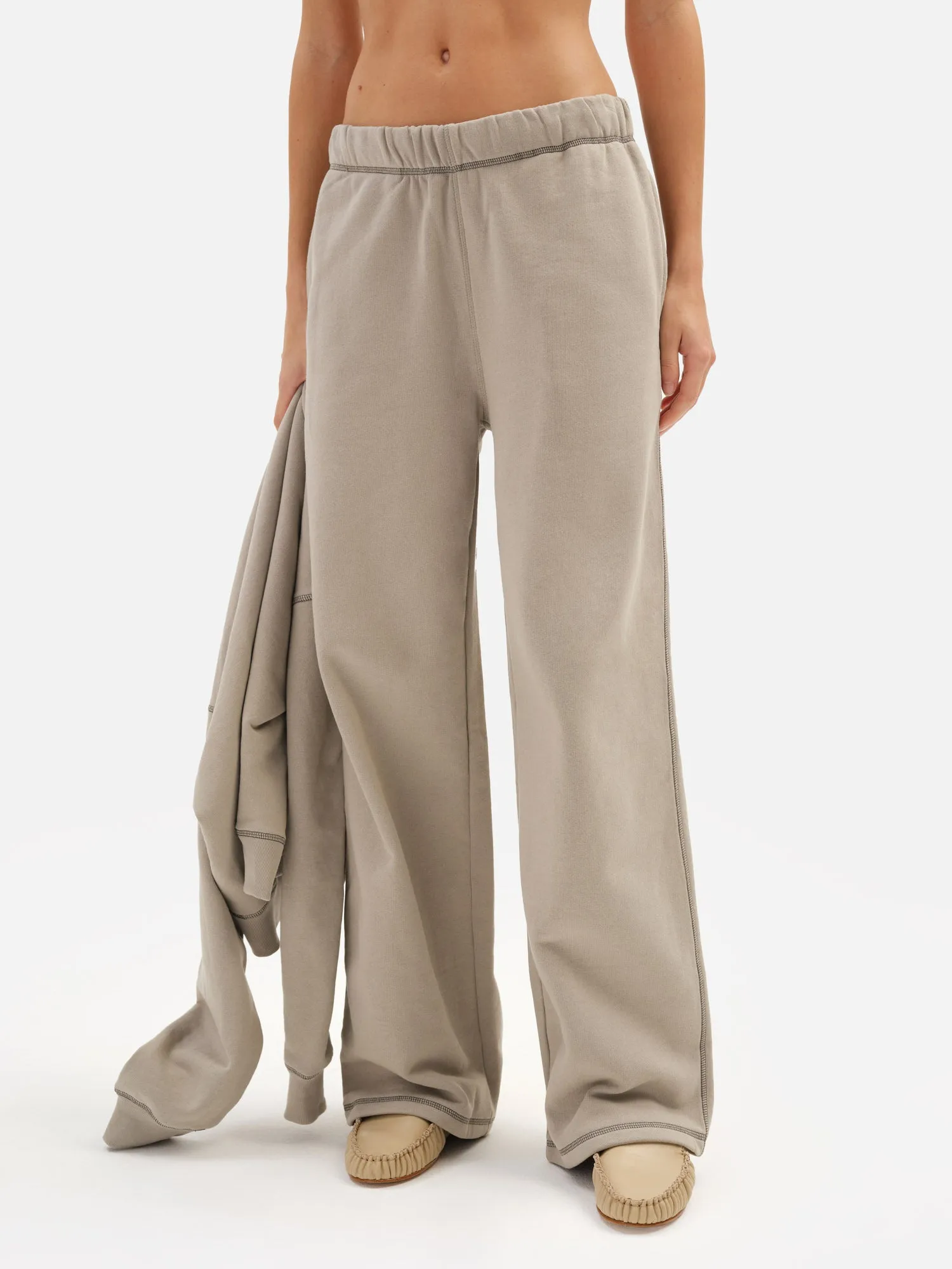 Organic Fleece Contrast Straight Leg Sweatpant sold by MATE the Label product image thumbnail 2