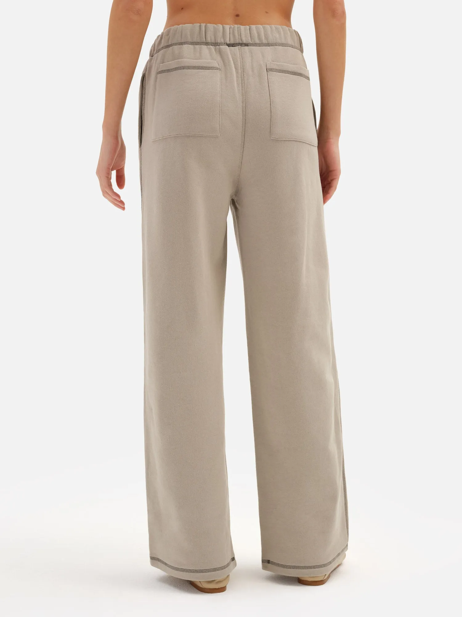 Organic Fleece Contrast Straight Leg Sweatpant sold by MATE the Label product image thumbnail 5