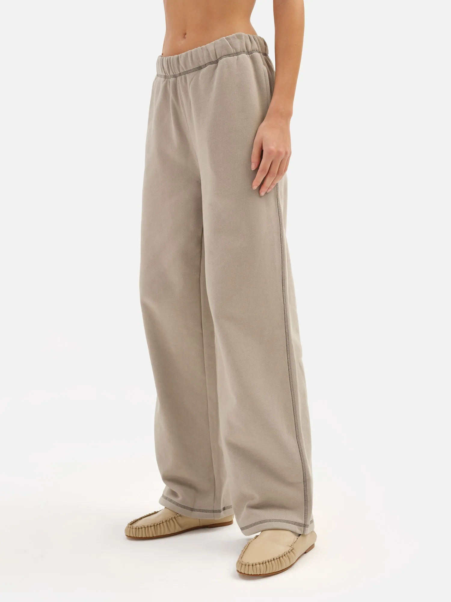 Organic Fleece Contrast Straight Leg Sweatpant sold by MATE the Label product image thumbnail 4