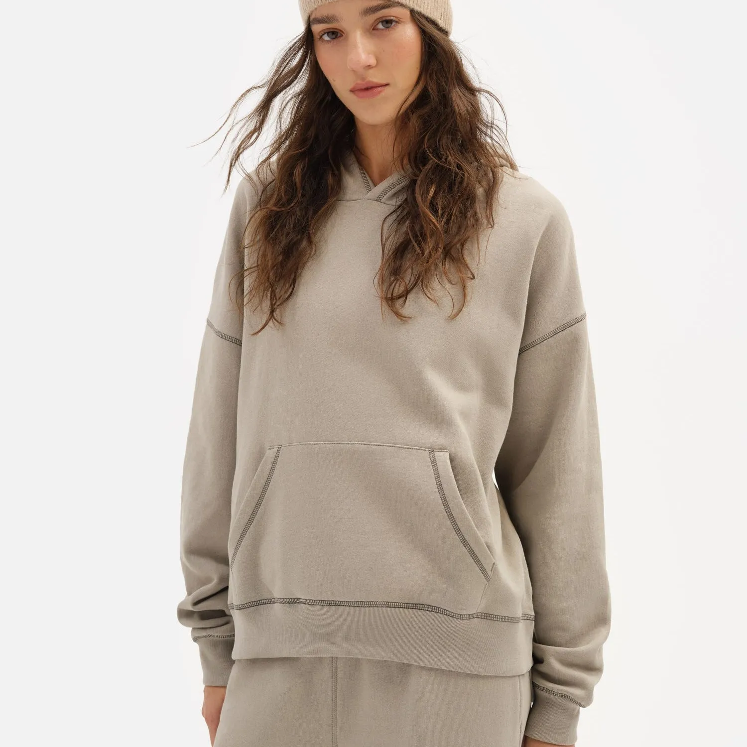 Organic Fleece Contrast Hoodie sold by MATE the Label