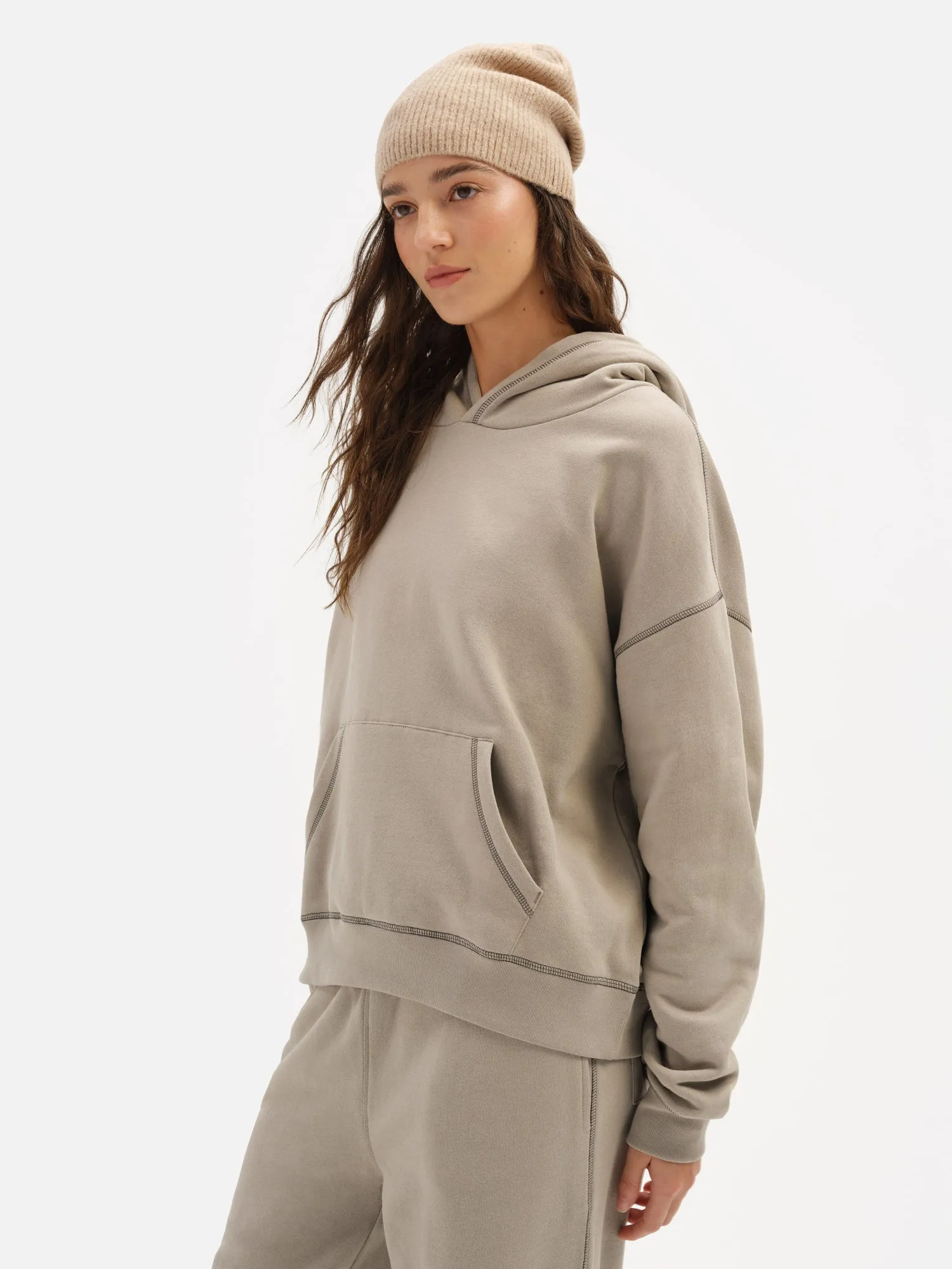Organic Fleece Contrast Hoodie sold by MATE the Label product image thumbnail 4