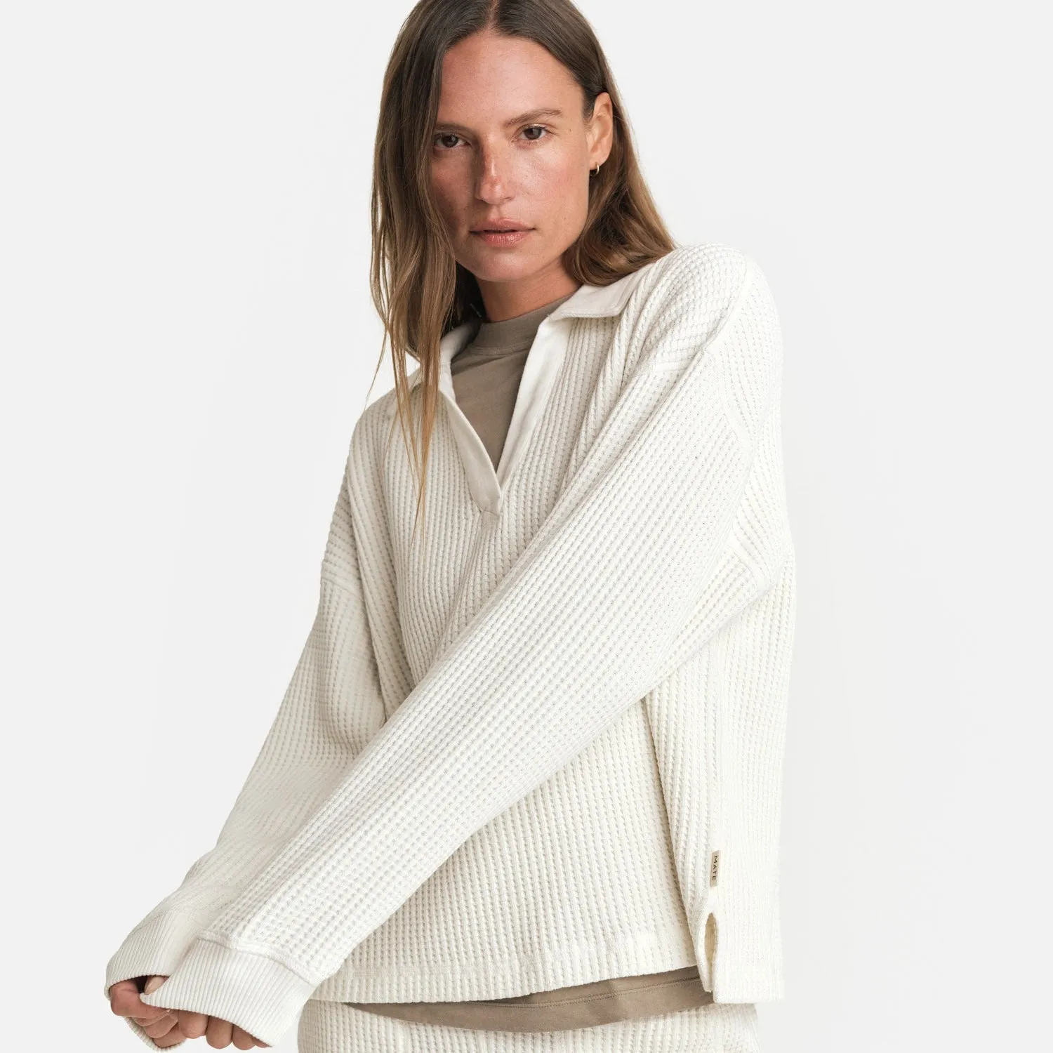 Organic Waffle Polo sold by MATE the Label