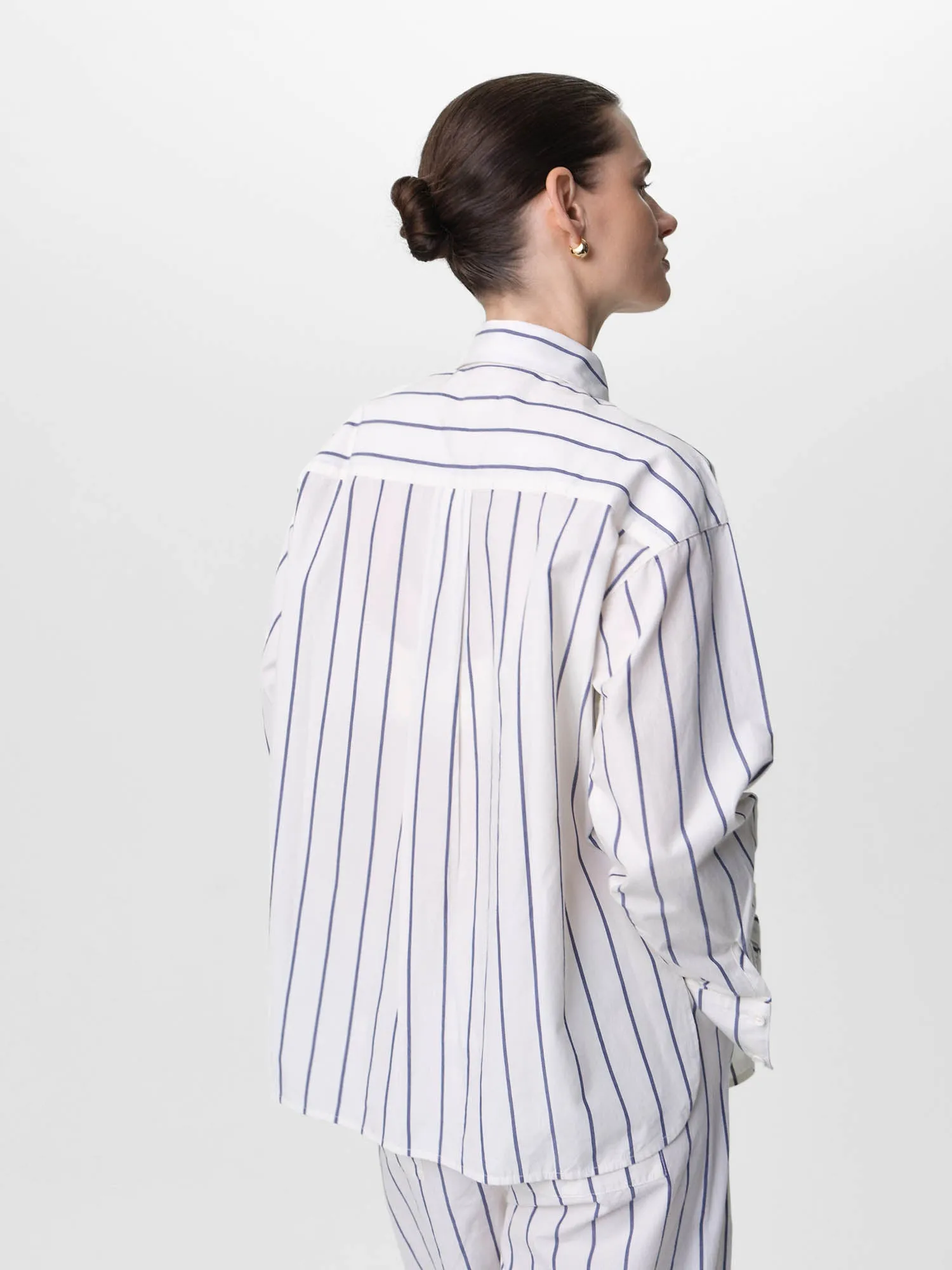 Organic Poplin Striped Long Sleeve Button Down sold by MATE the Label product image thumbnail 5