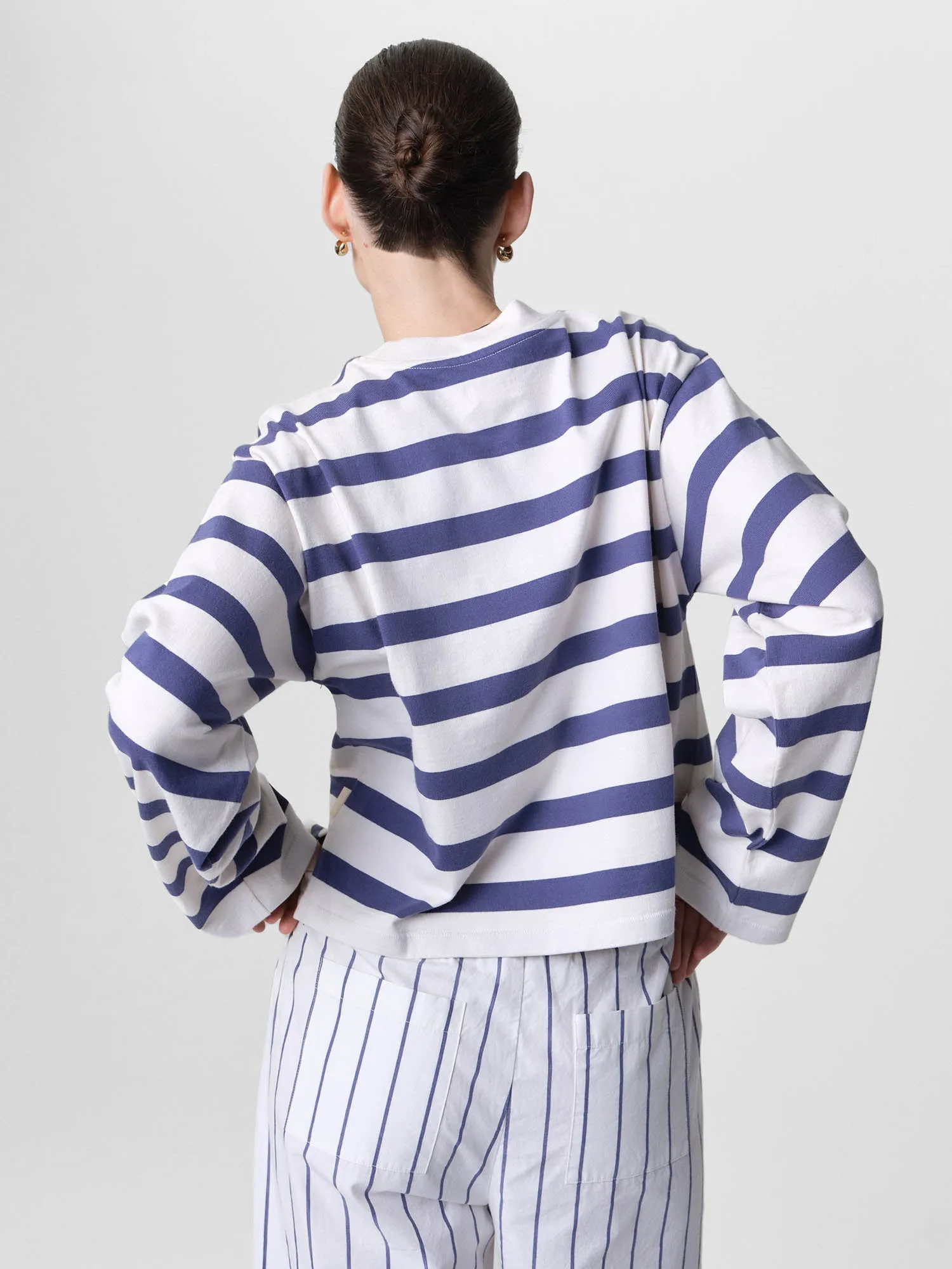 Organic Structured Cotton Striped Long Sleeve Tee sold by MATE the Label product image thumbnail 5