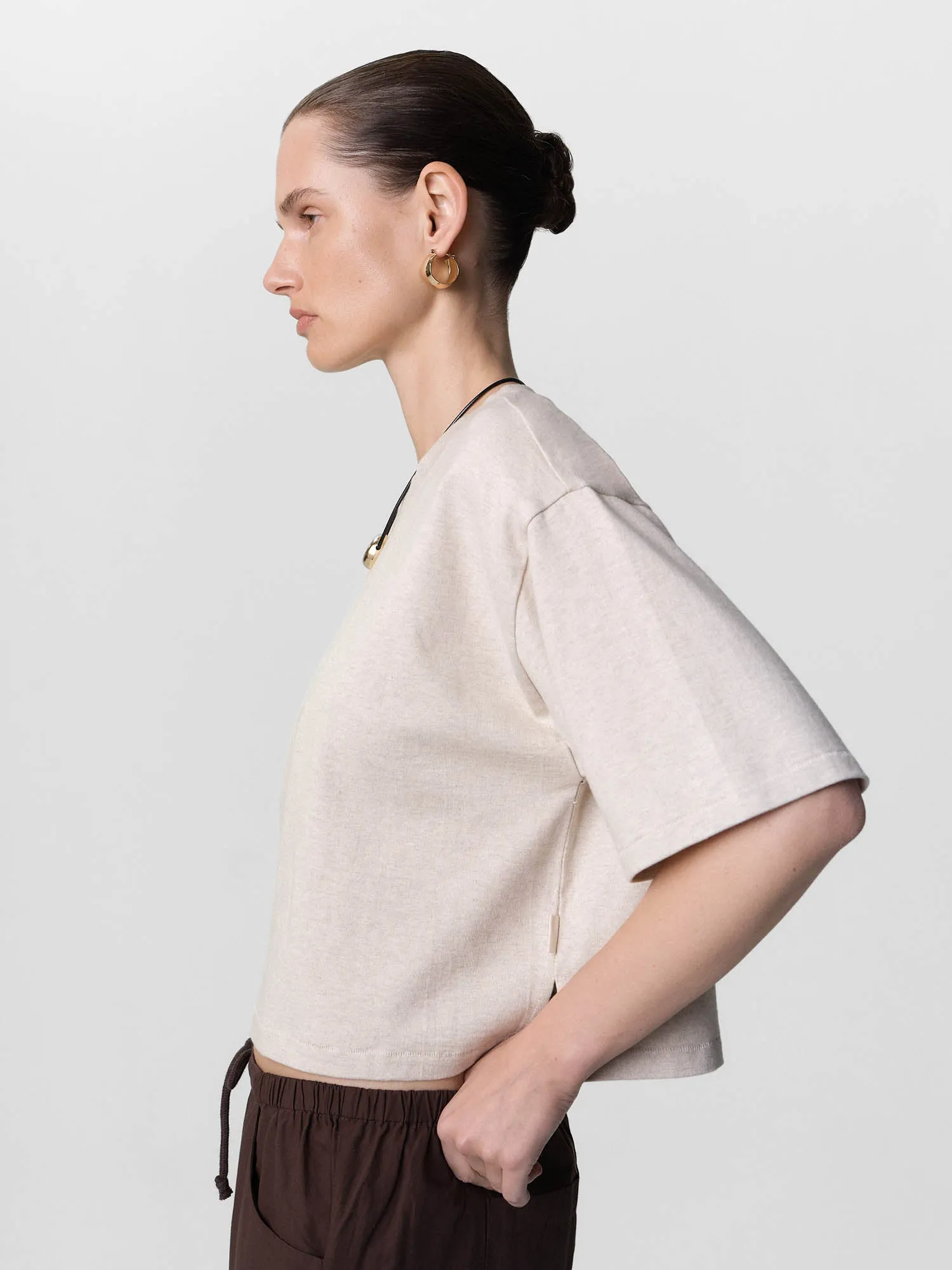 Organic Structured Cotton Cropped Tee sold by MATE the Label product image thumbnail 4