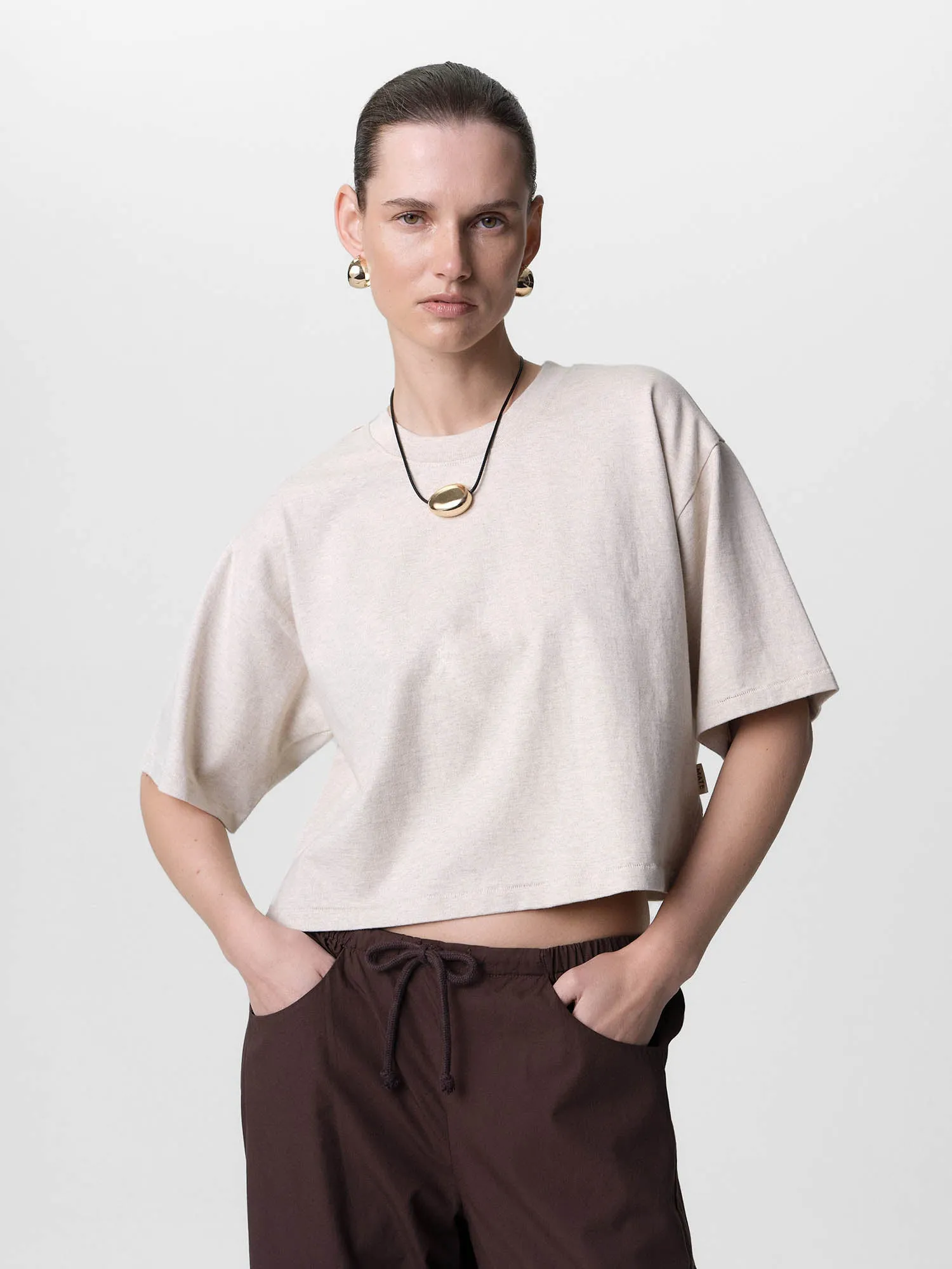Organic Structured Cotton Cropped Tee sold by MATE the Label product image thumbnail 2