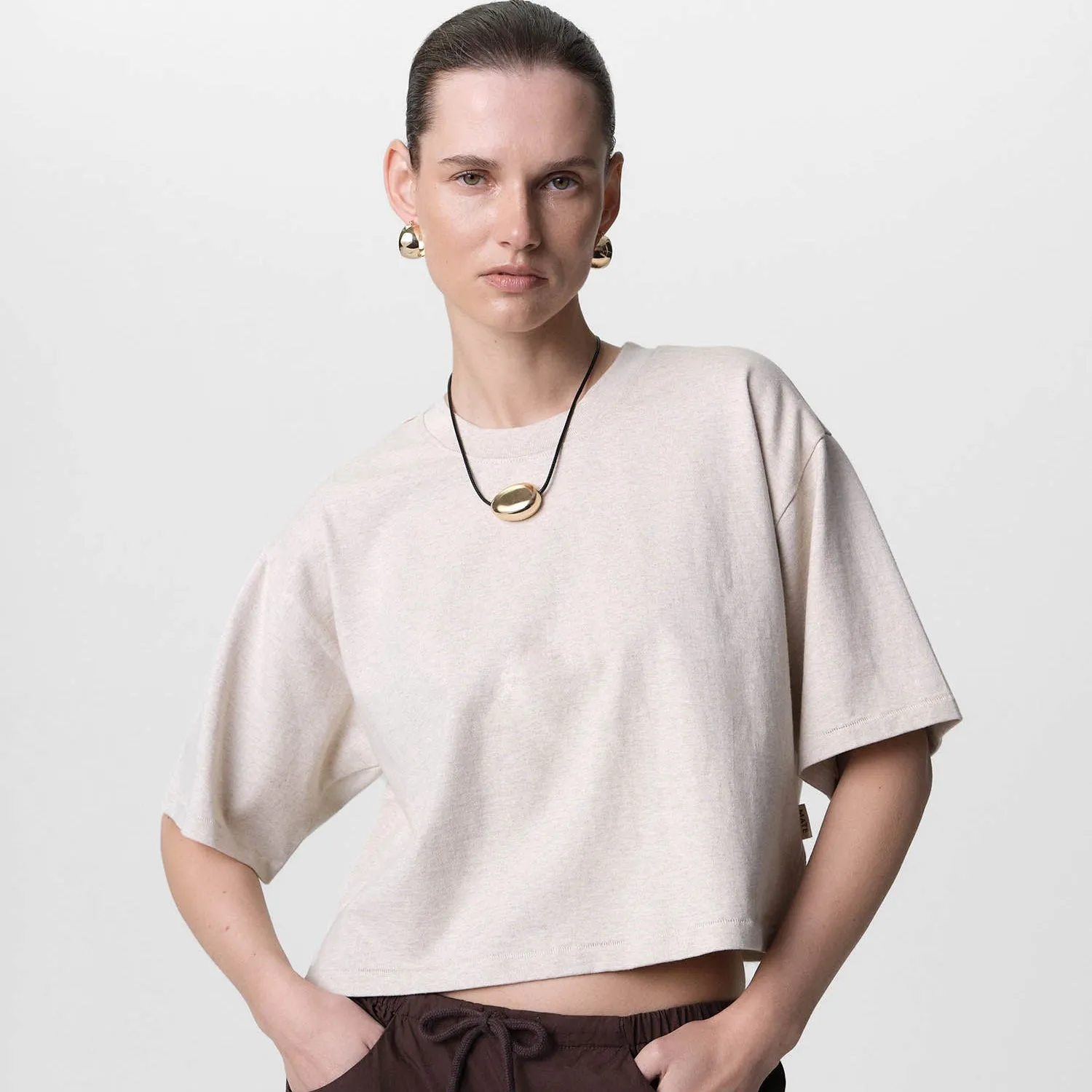Organic Structured Cotton Cropped Tee sold by MATE the Label