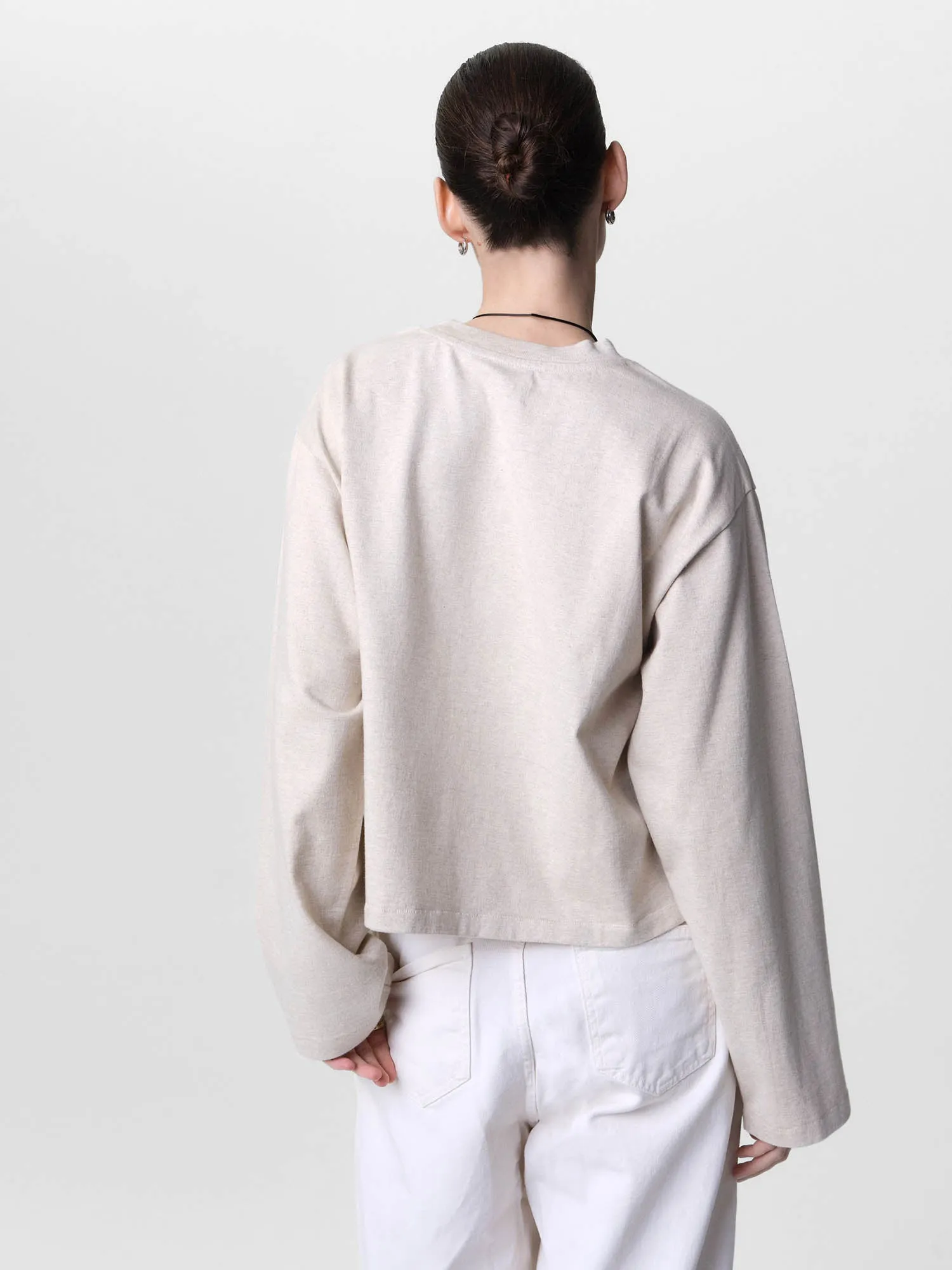 Organic Structured Cotton Long Sleeve Tee sold by MATE the Label product image thumbnail 5