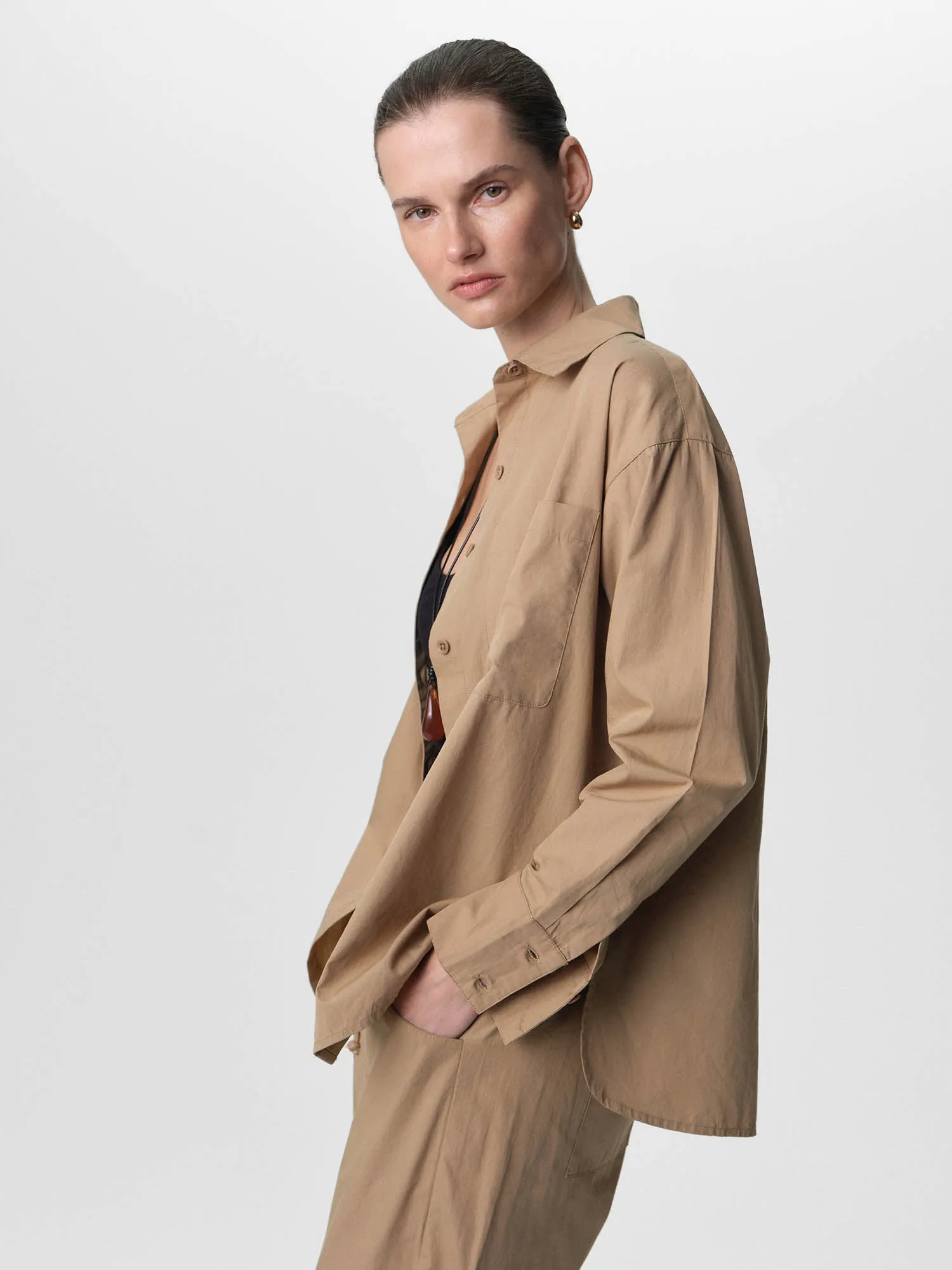 Organic Poplin Long Sleeve Button Down sold by MATE the Label product image thumbnail 4