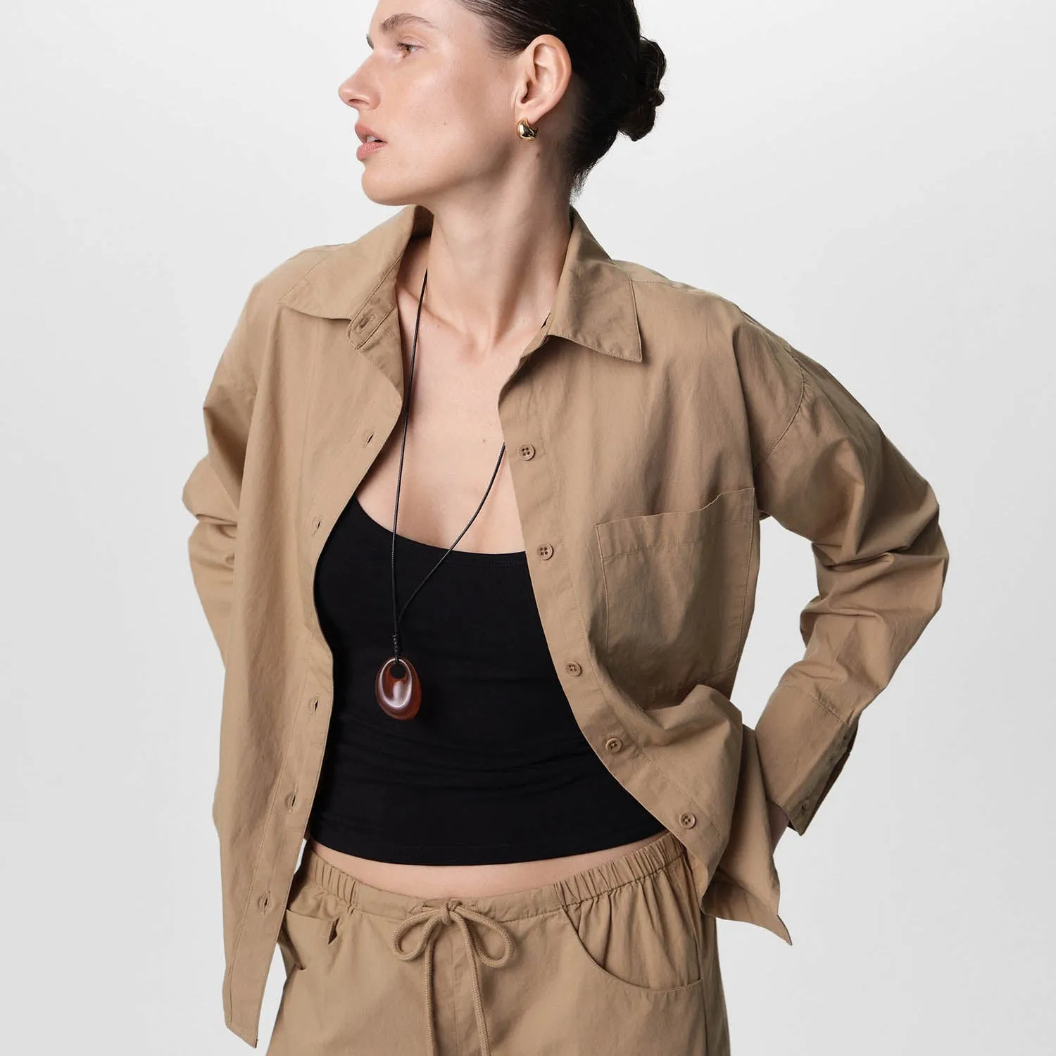 Organic Poplin Long Sleeve Button Down sold by MATE the Label