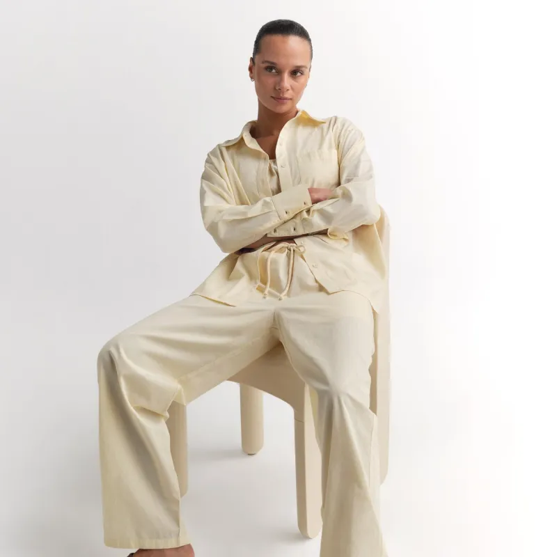 Organic Poplin Long Sleeve Button Down made by MATE the Label