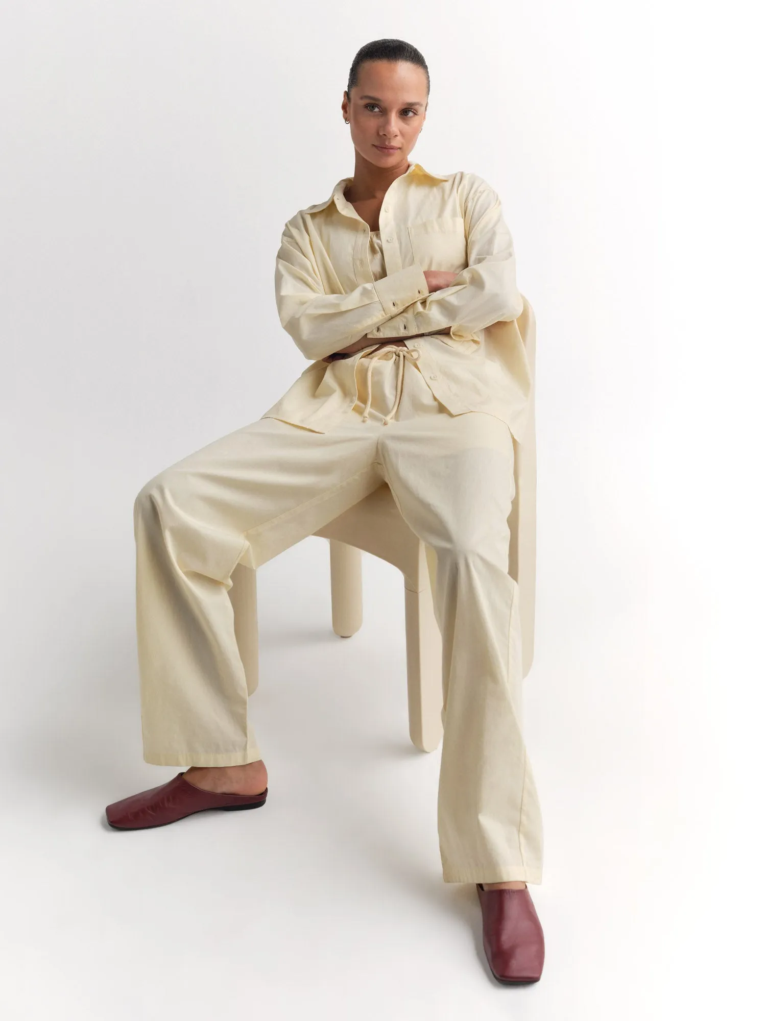 Organic Poplin Long Sleeve Button Down sold by MATE the Label product image thumbnail 2