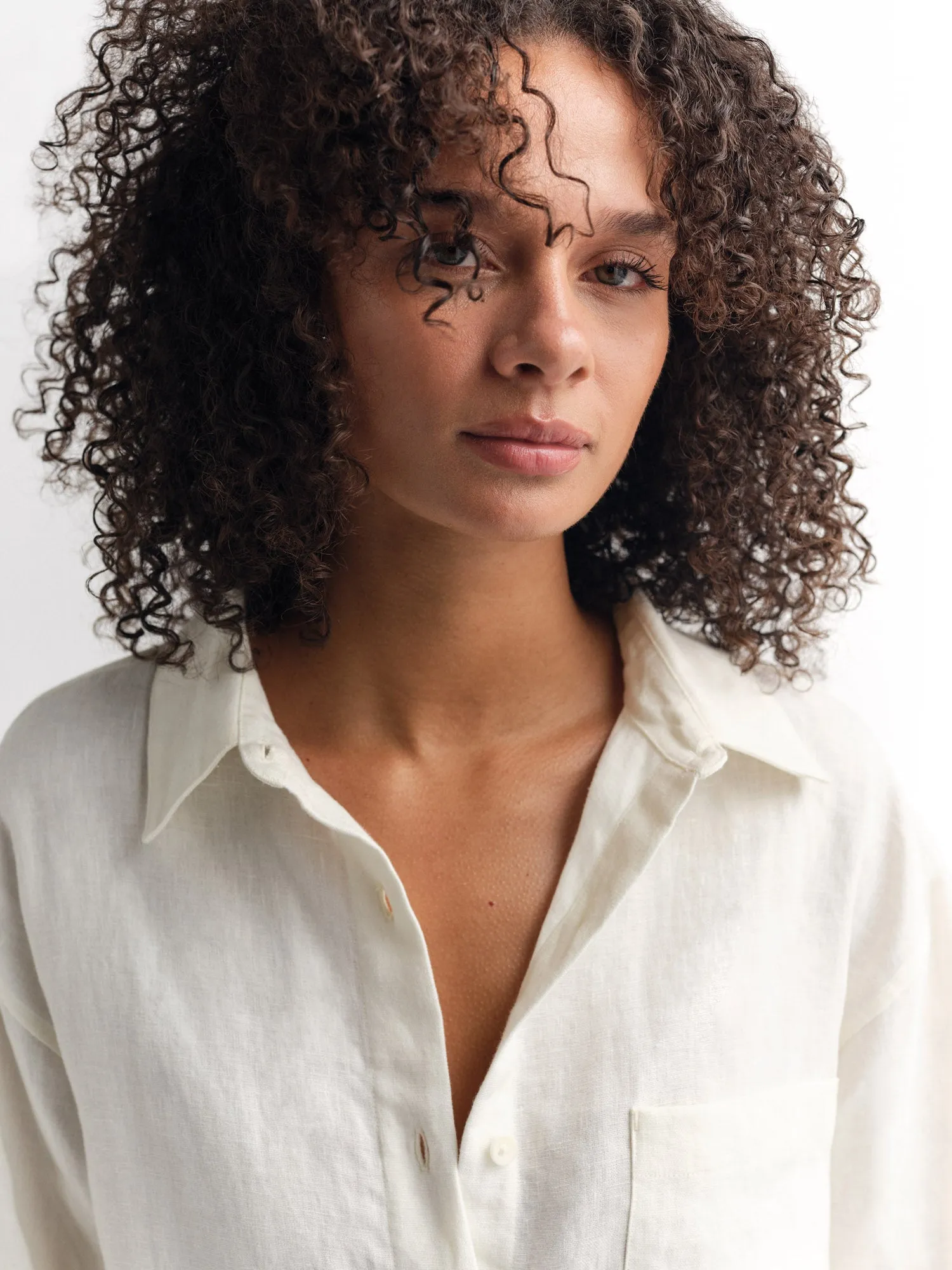 Organic Linen Oversized Button Down sold by MATE the Label product image thumbnail 3