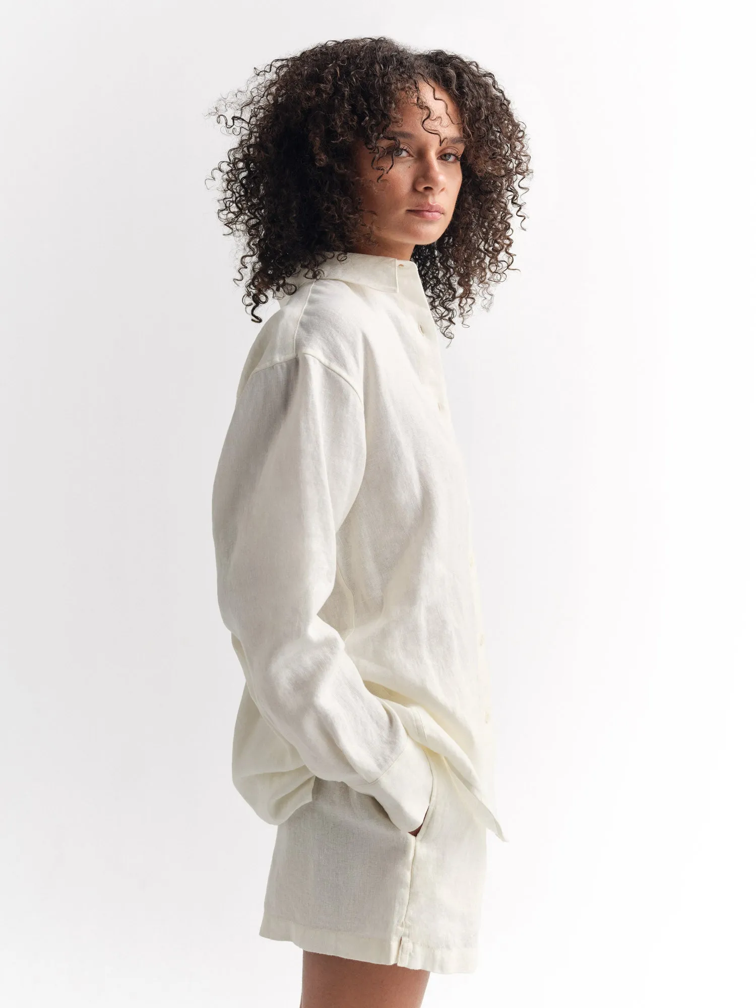 Organic Linen Oversized Button Down sold by MATE the Label product image thumbnail 4