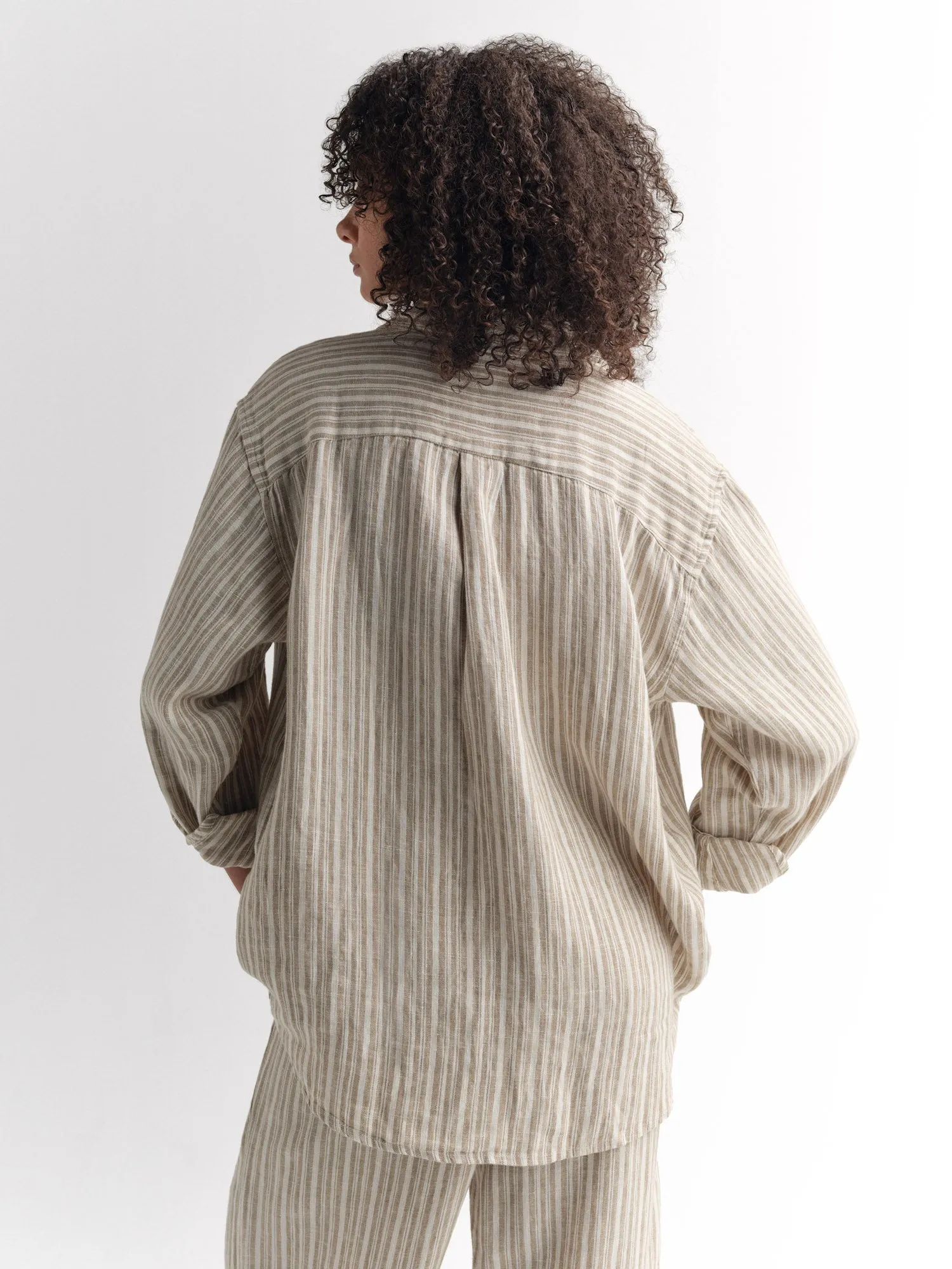 Organic Linen Striped Oversized Button Down sold by MATE the Label product image thumbnail 5