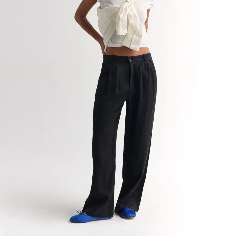 Organic Linen Pleated Pant made by MATE the Label