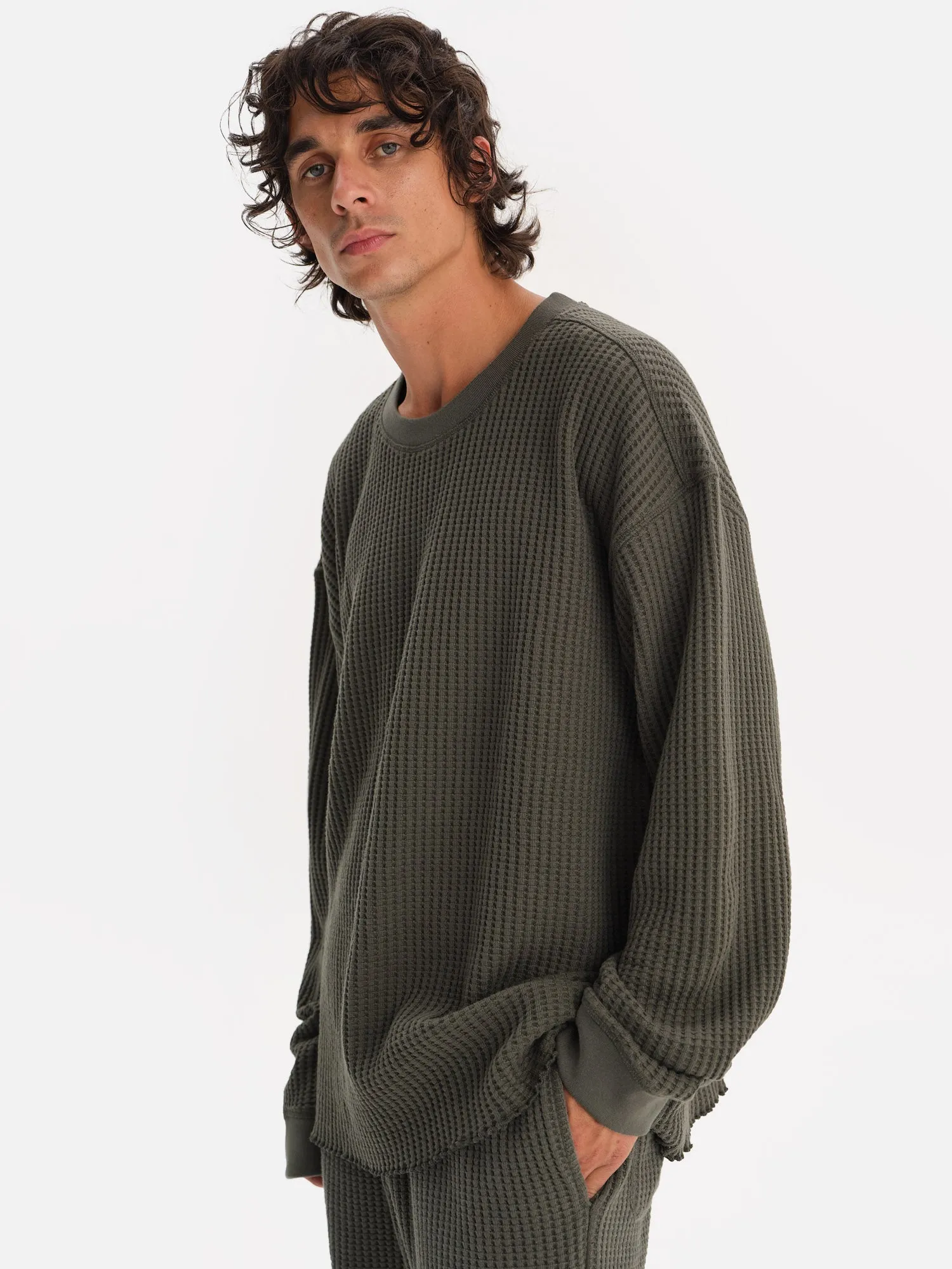 Men's Organic Waffle Crew sold by MATE the Label product image thumbnail 4