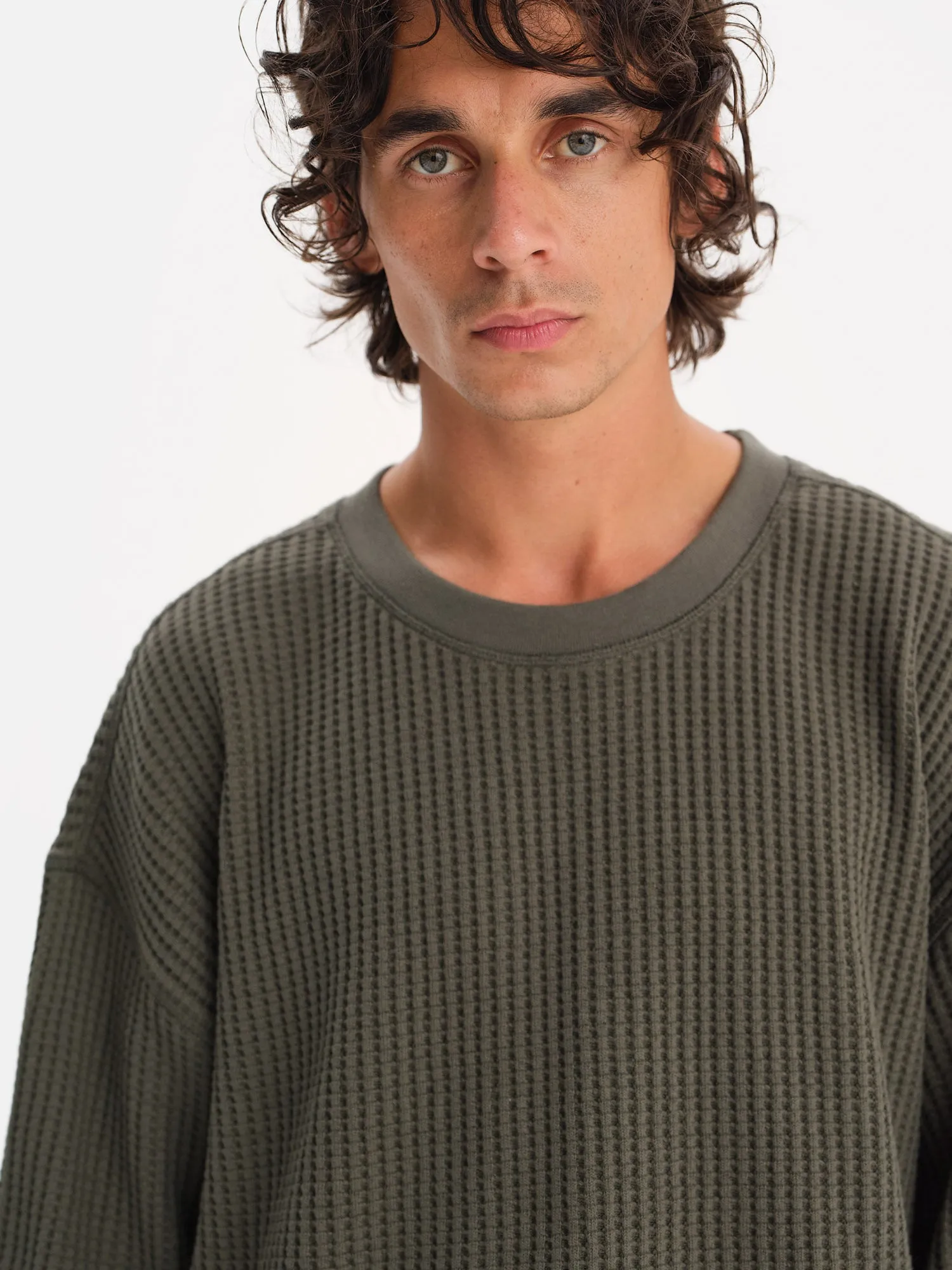 Men's Organic Waffle Crew sold by MATE the Label product image thumbnail 3