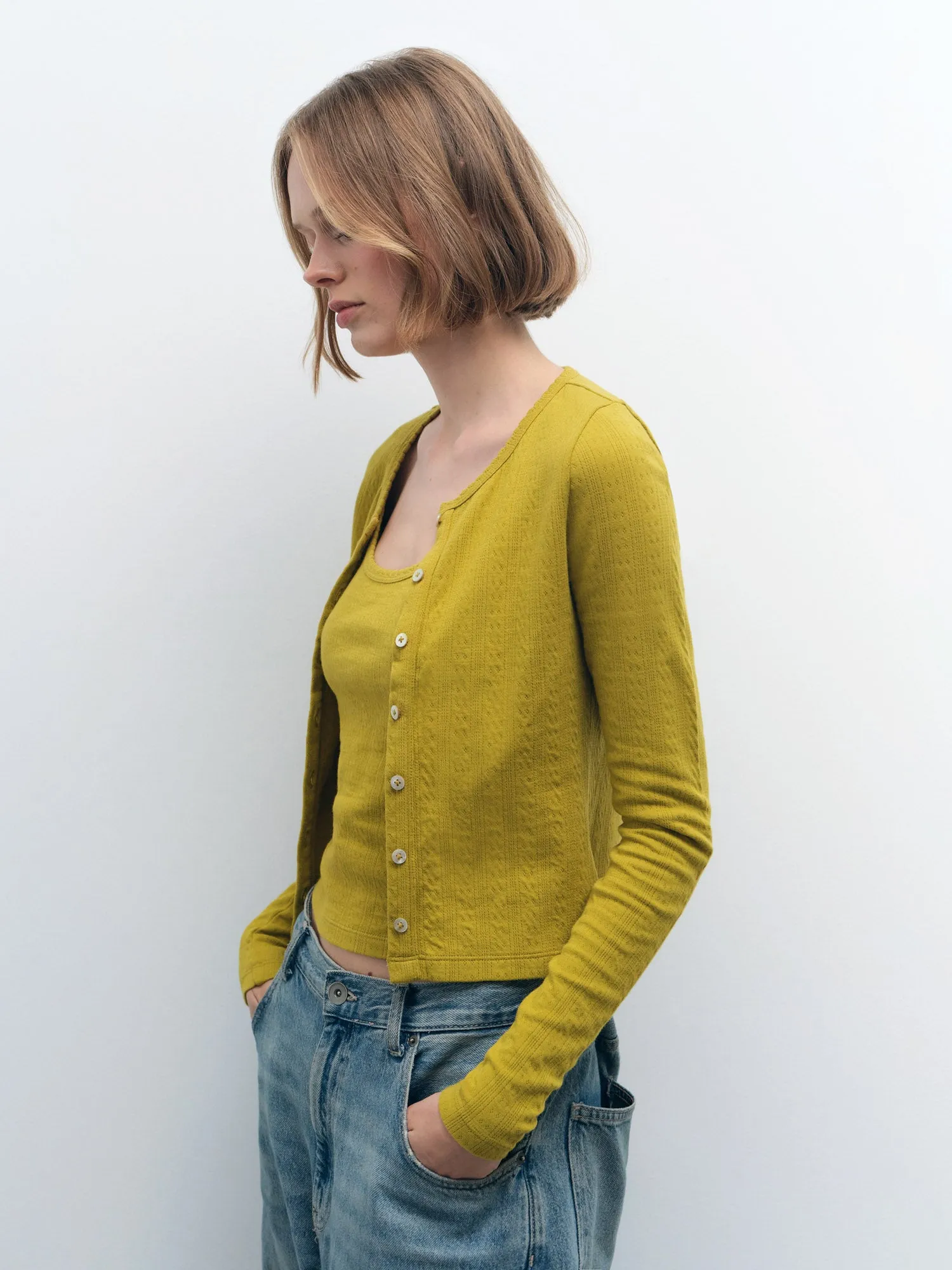 Organic Pointelle Cardigan sold by MATE the Label product image thumbnail 4